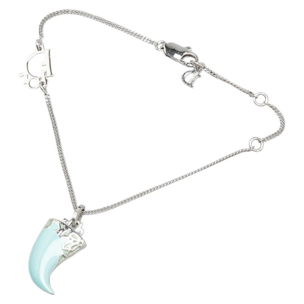 Charm Bracelet Metal Silver and Turquoise