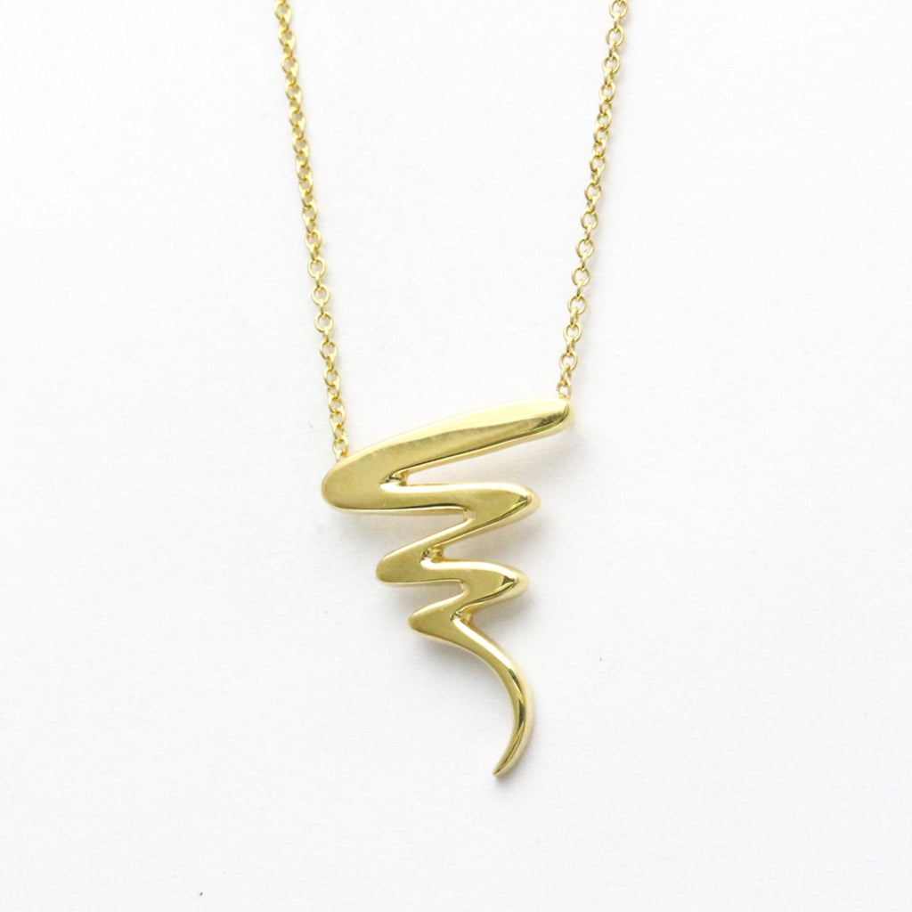 Scribble Pendant Necklace 18K Yellow Gold