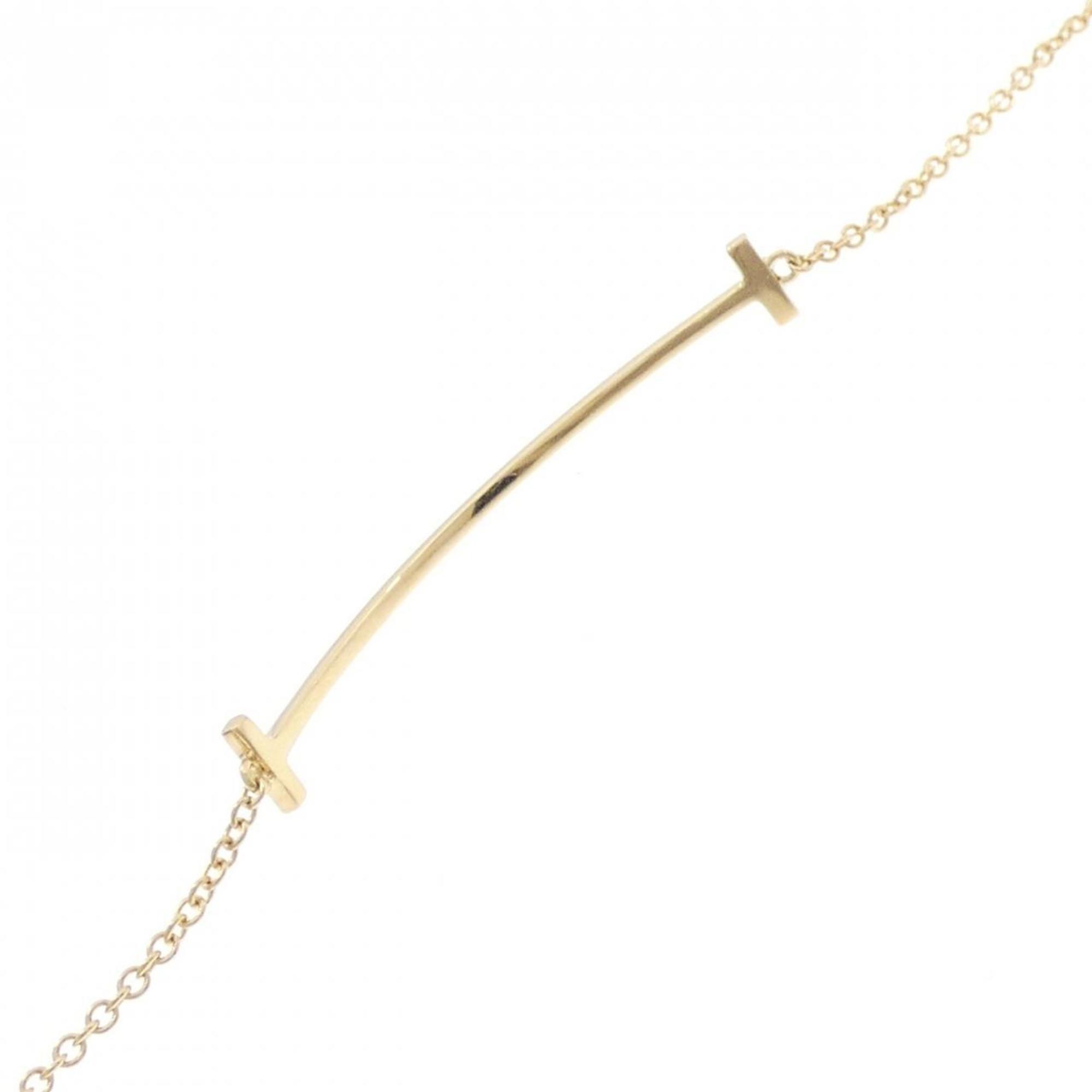 T Smile Pendant Necklace 18K Yellow Gold