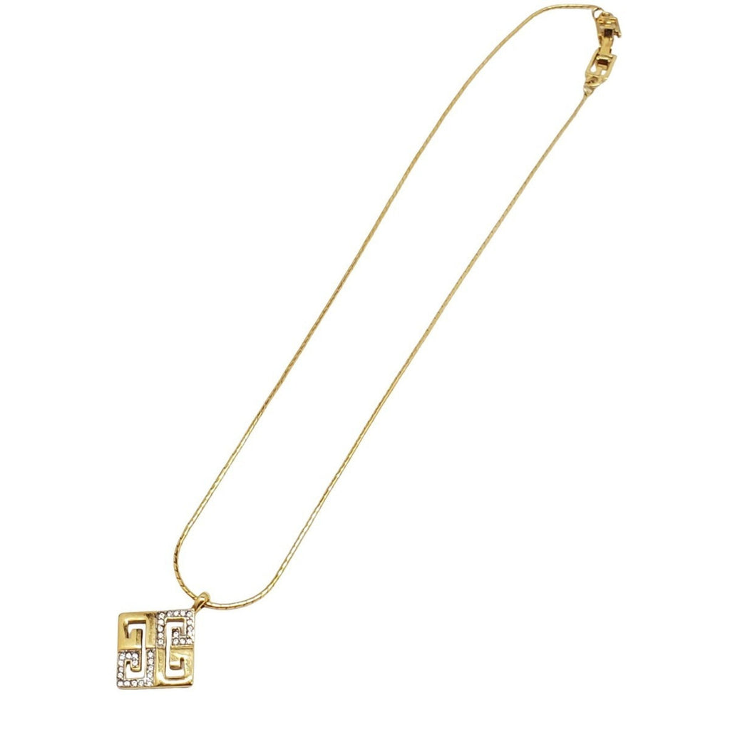 Pendant Necklace Gold with Rhinestone