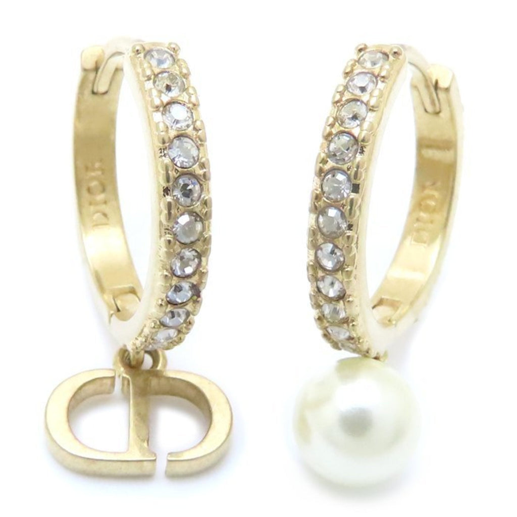 Earrings Pearl Gold-Tone Metal