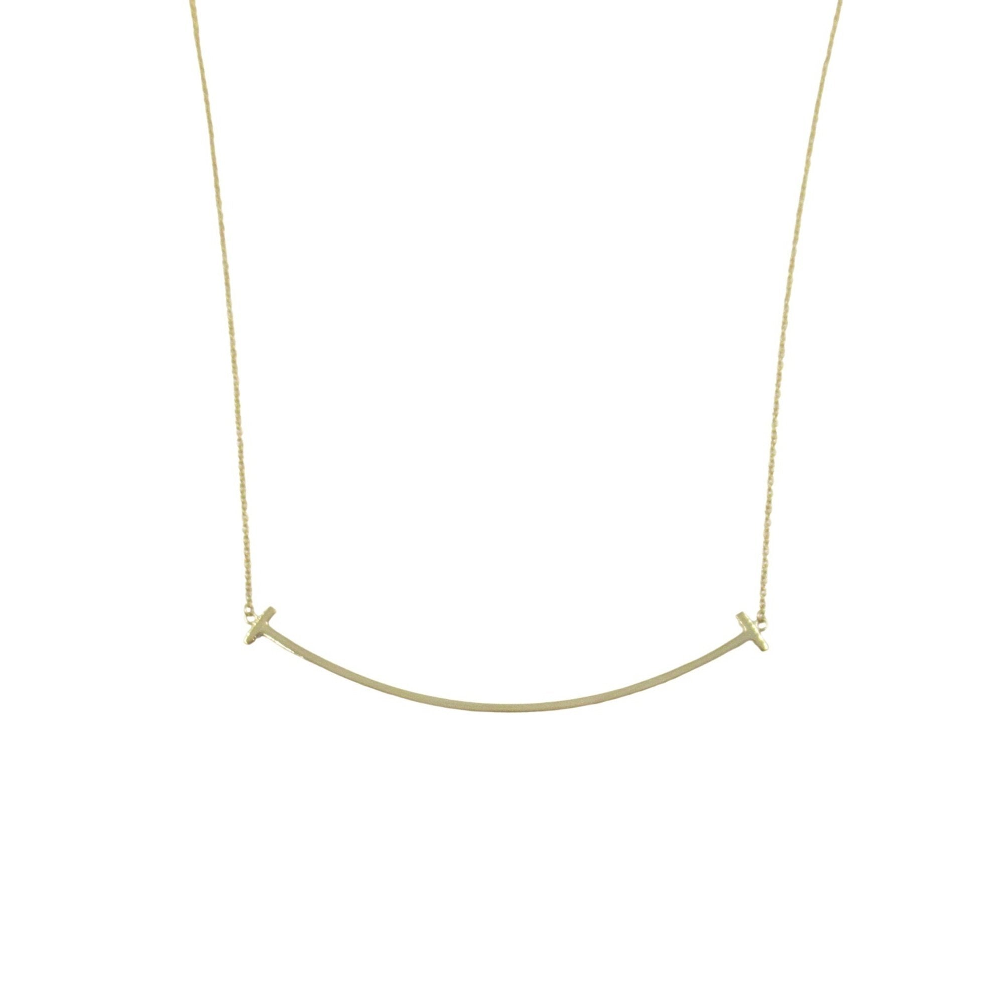 T Smile Pendant Necklace 18K Yellow Gold