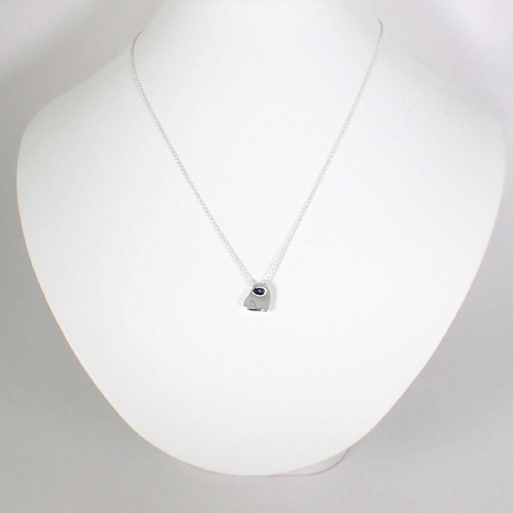 Full Heart Pendant Necklace Sterling Silver