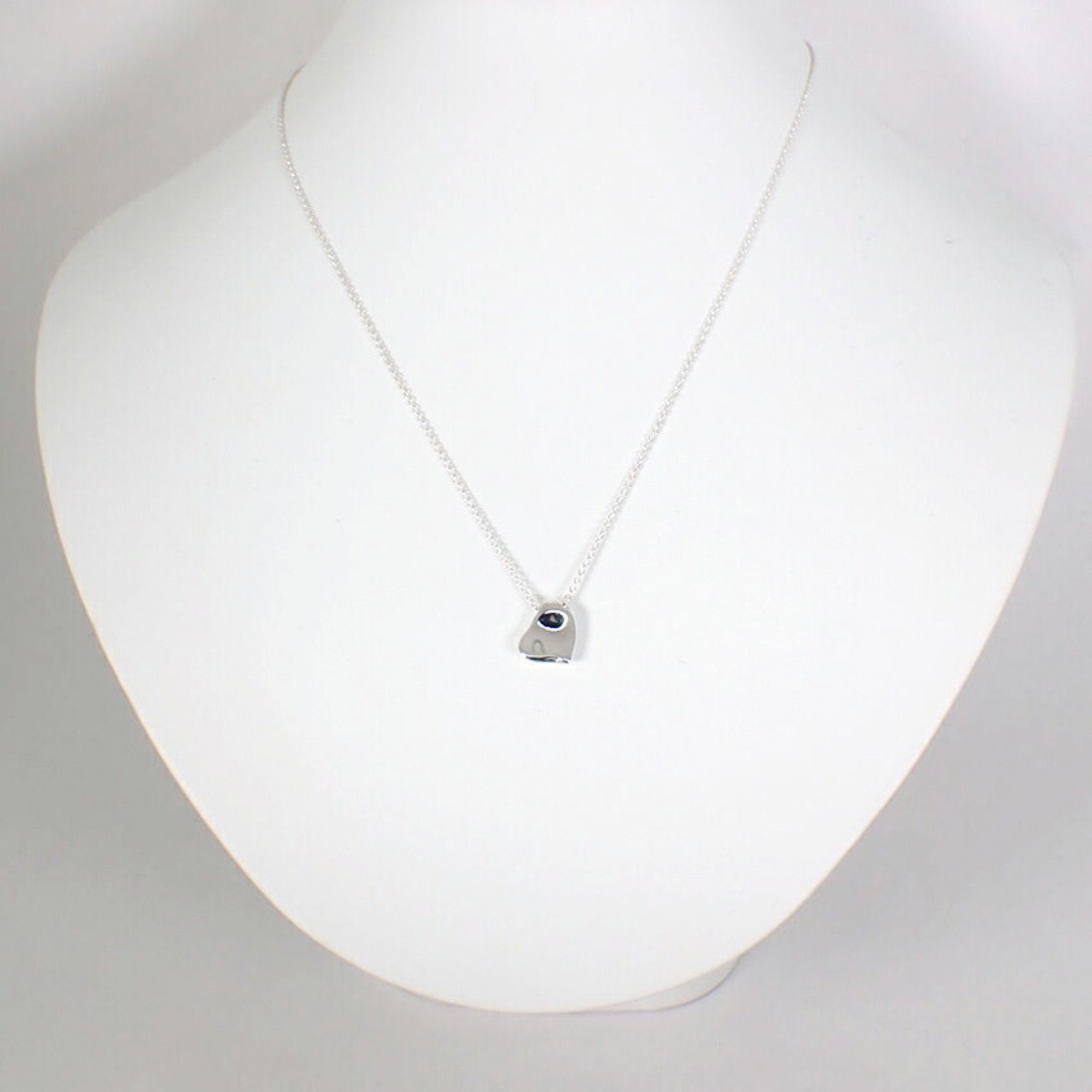 Full Heart Pendant Necklace Sterling Silver