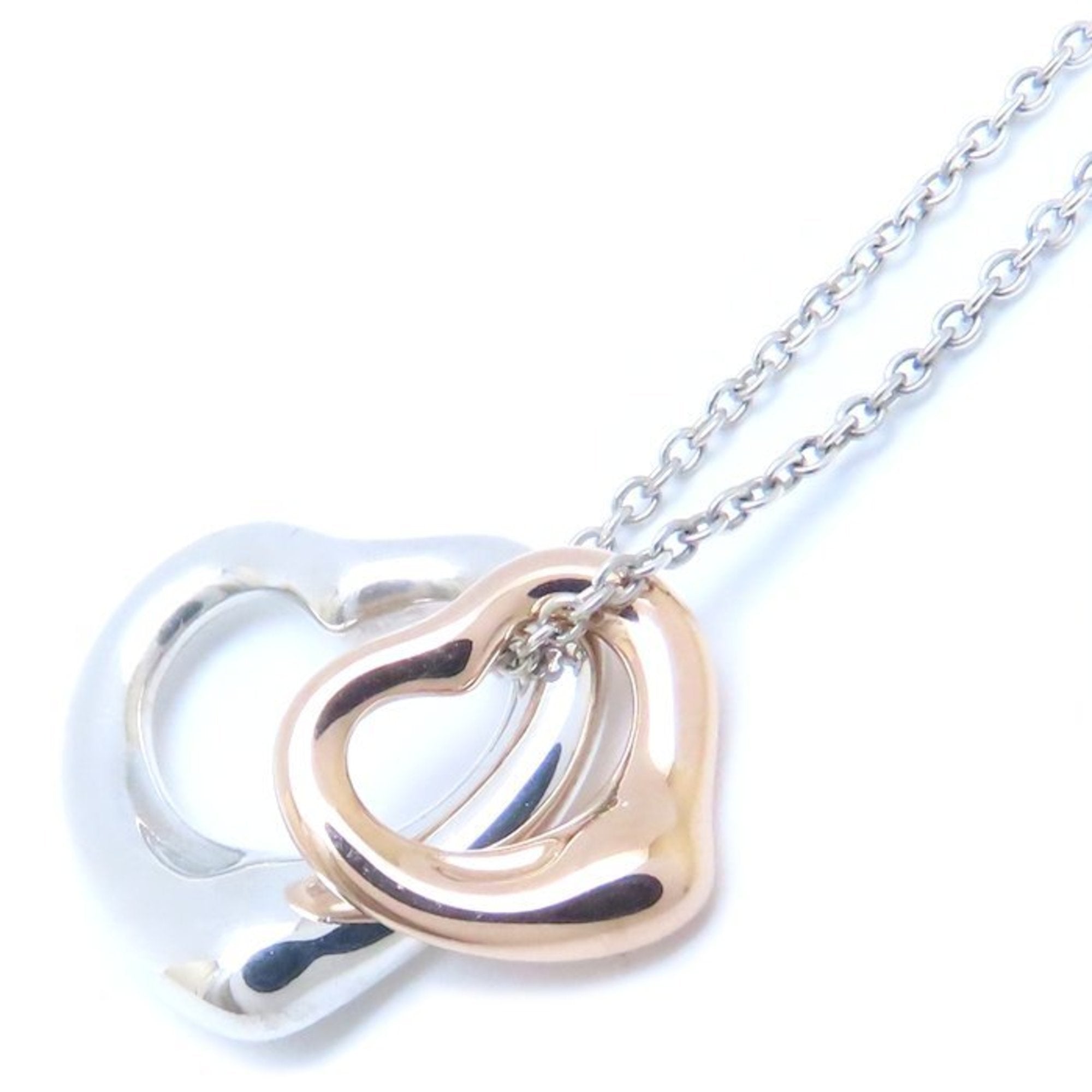 Elsa Peretti Pendant Necklace Sterling Silver with 18K Rose Gold 14.3mm