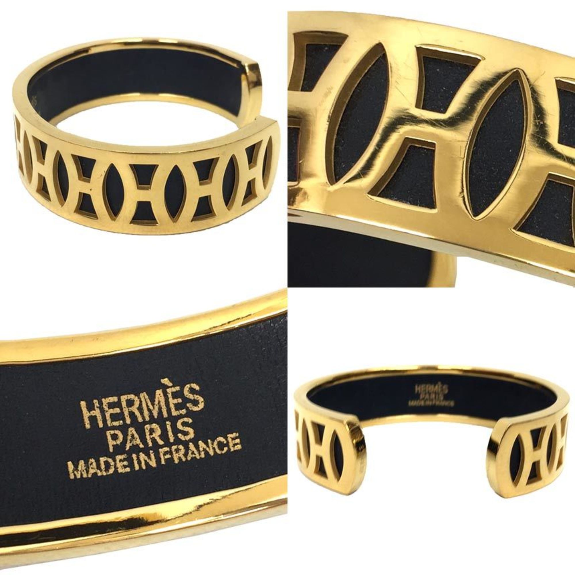 Bangle Bracelet Metal Black and Gold