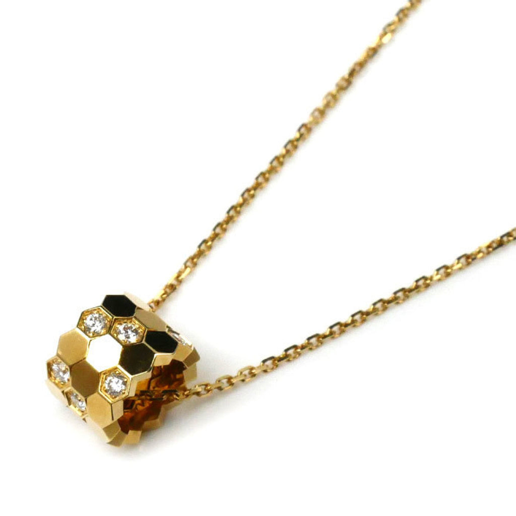 Be My Love Honeycomb Pendant Necklace 18K Yellow Gold Small with Diamond