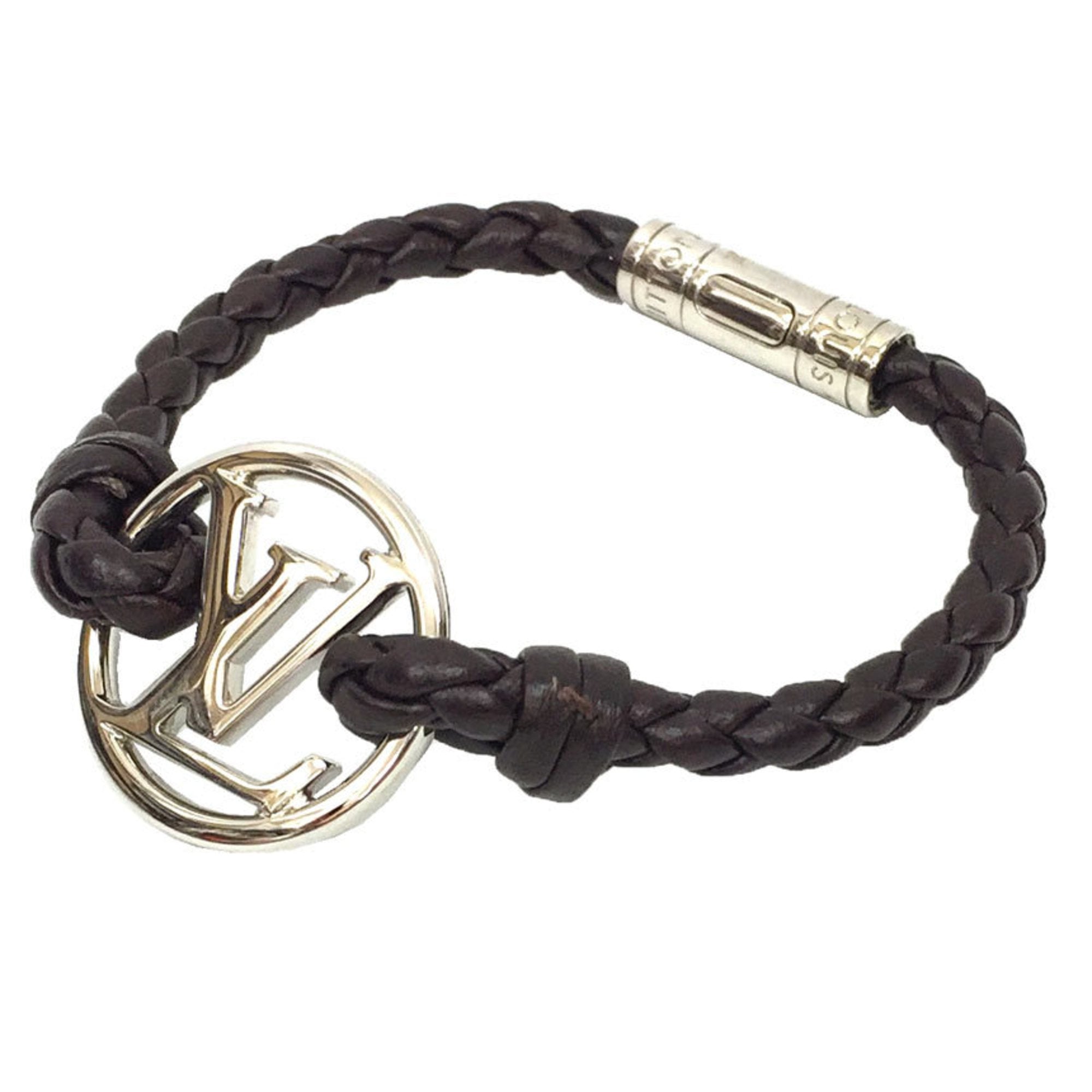 Charm Bracelet Brass and Leather Brown