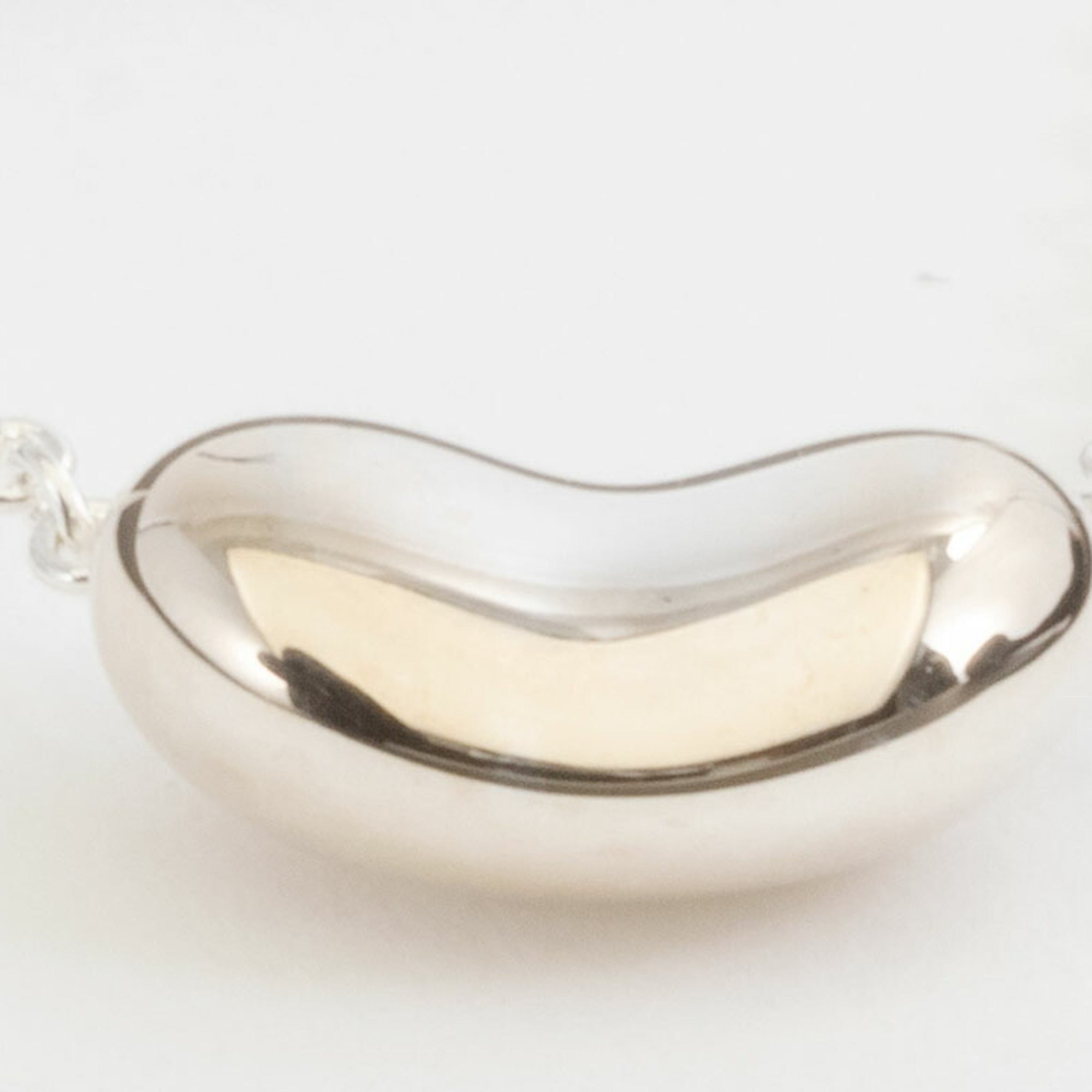 Bean Pendant Necklace Sterling Silver 6mm