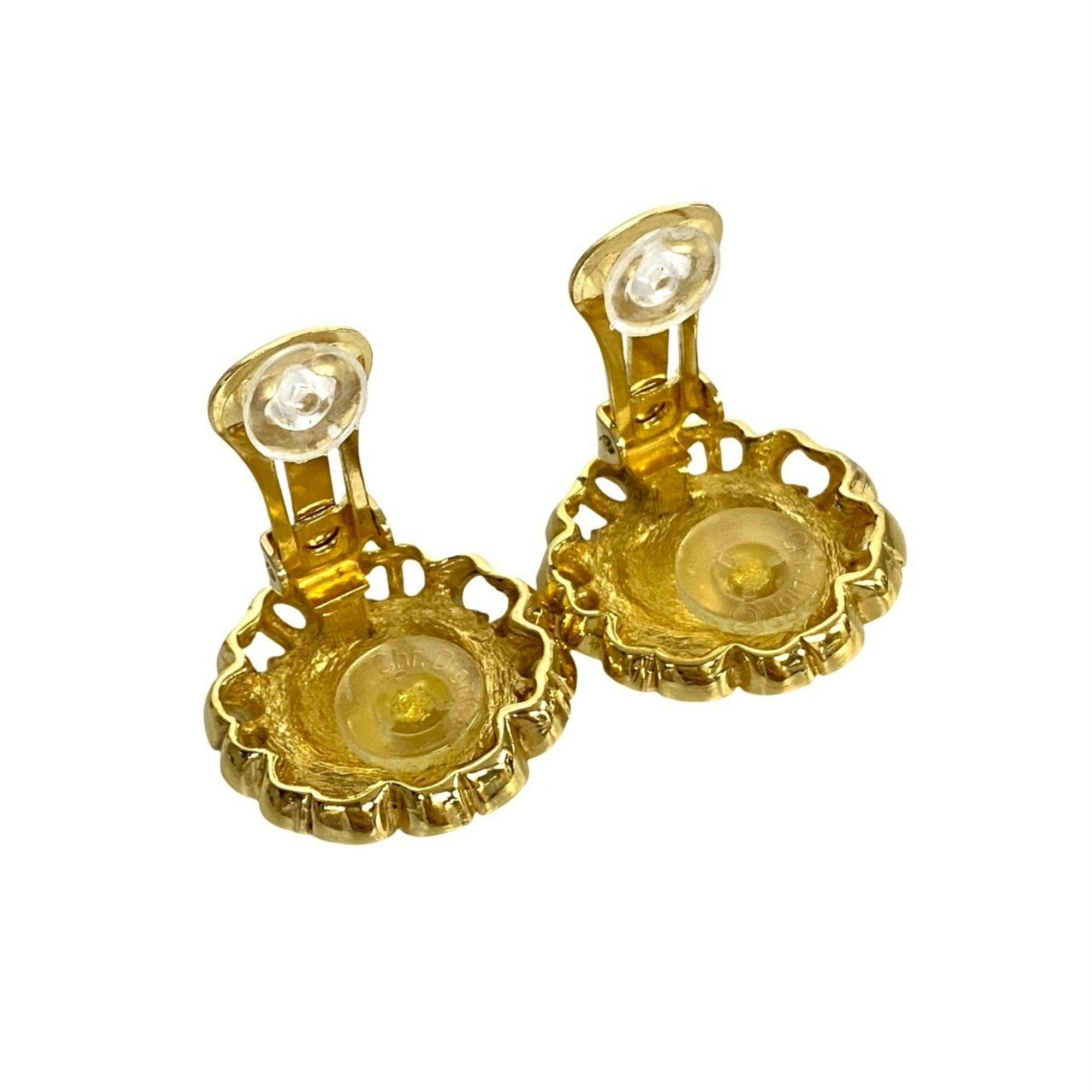 Earrings Logo Gold-Tone Metal