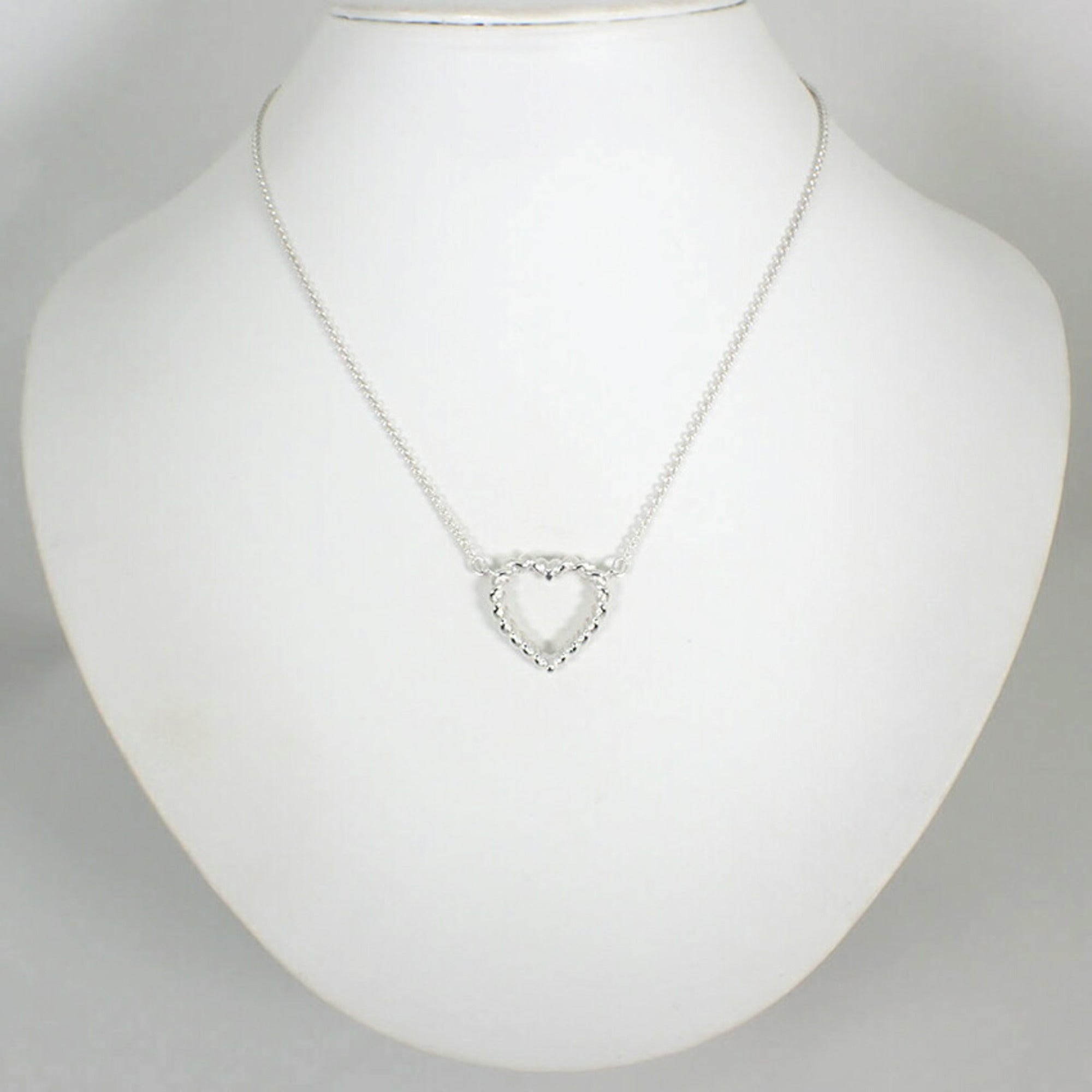 Rope Heart Pendant Necklace Sterling Silver