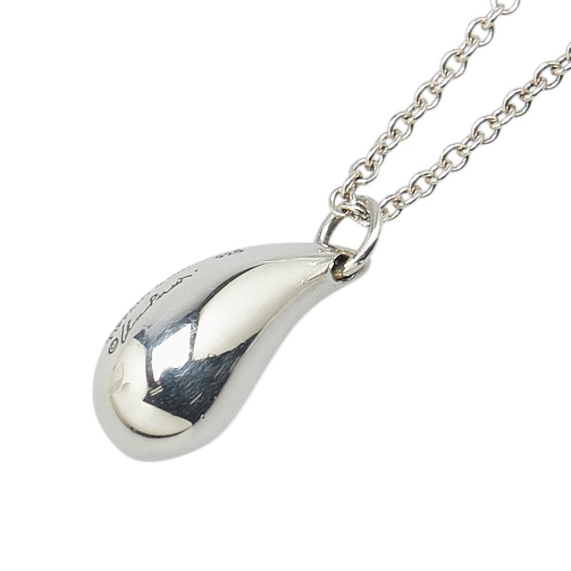 Teardrop Pendant Necklace Sterling Silver