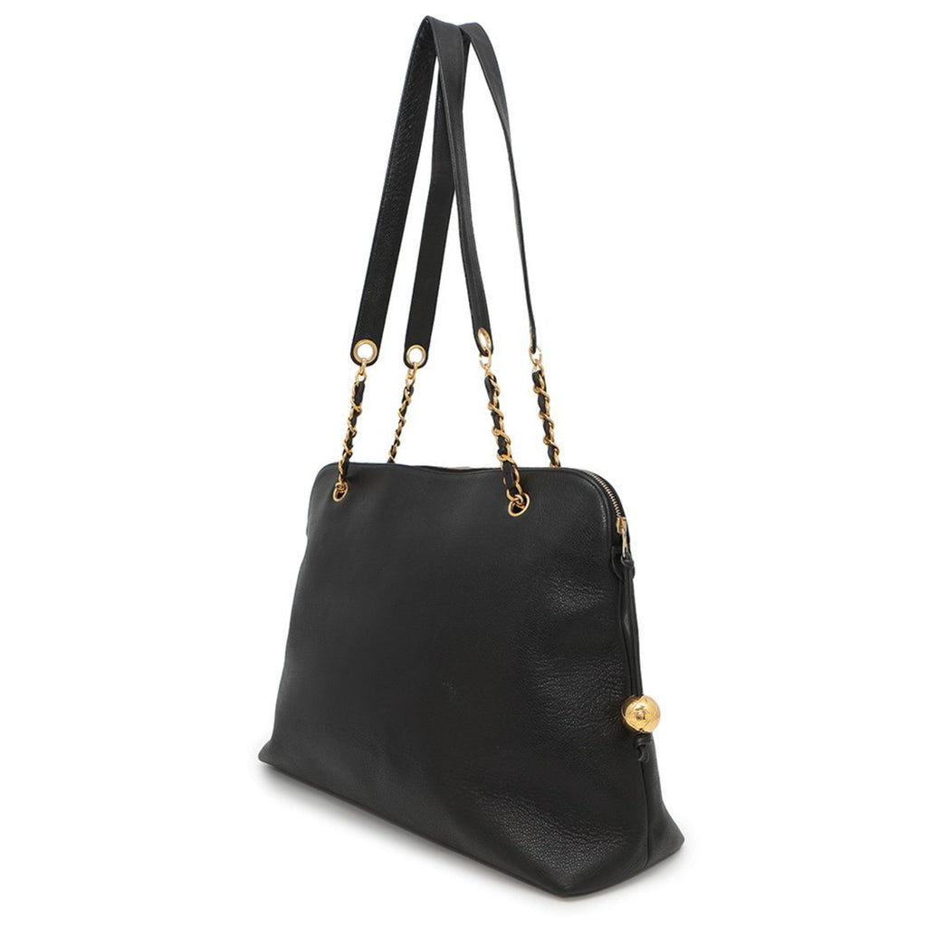 Vintage Timeless Zip Tote Caviar Large