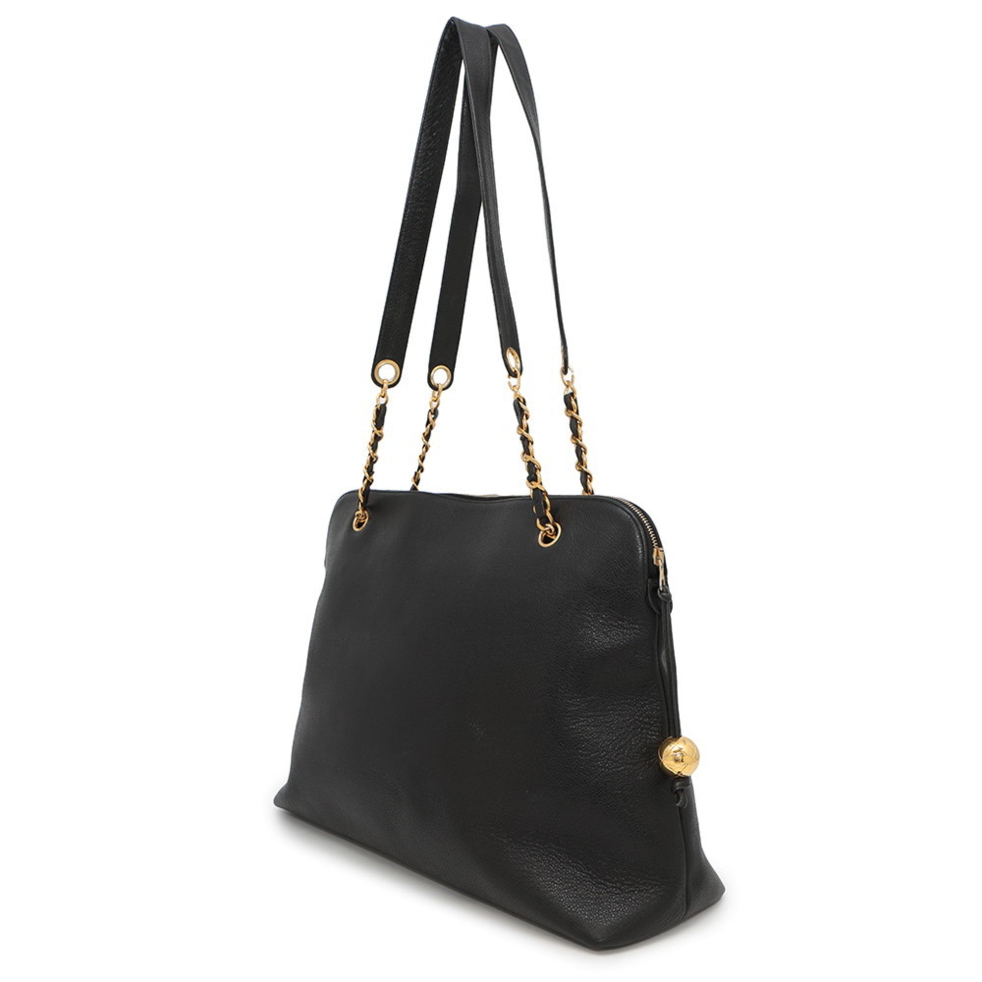 Vintage Timeless Zip Tote Caviar Large