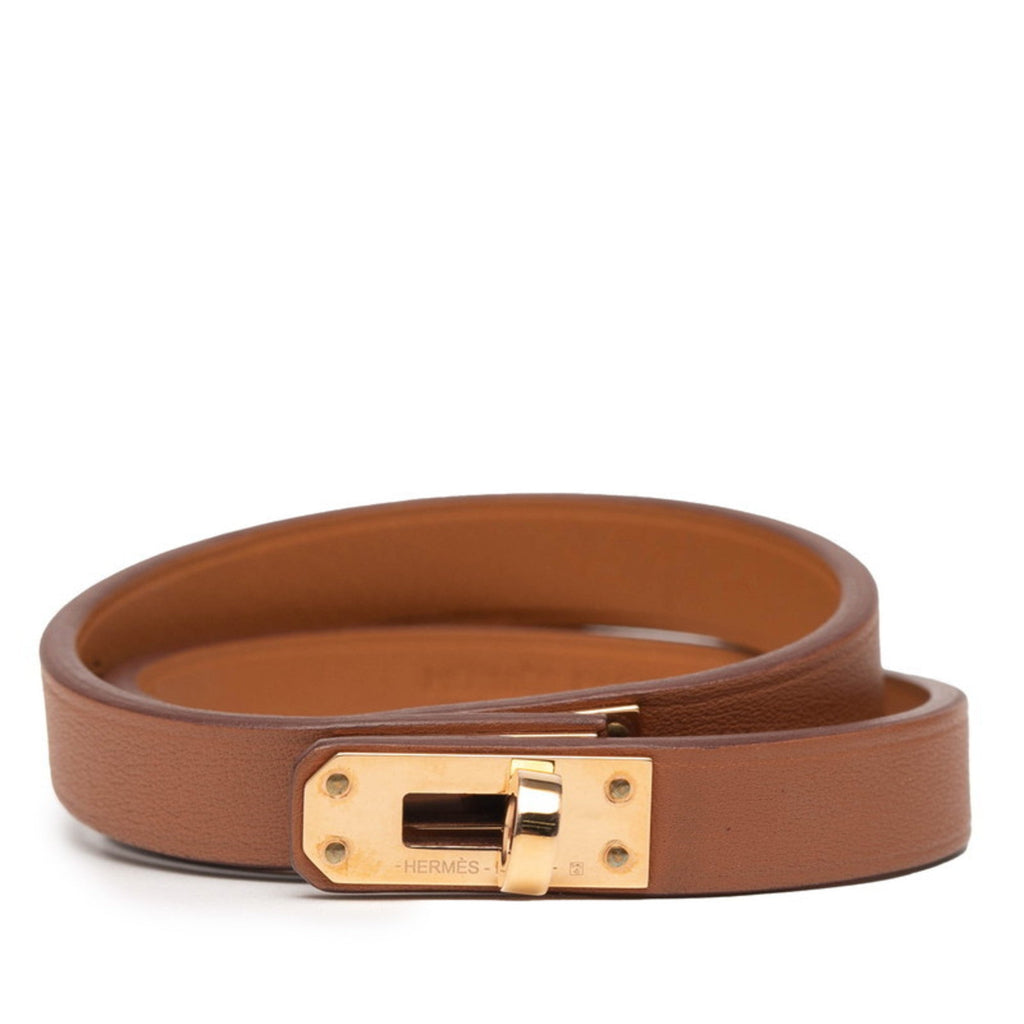 Double Tour Bracelet Swift Leather and Gold Hardware Mini