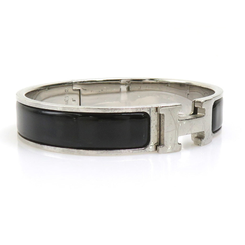 Click Clack Bracelet Enamel and Metal Black and Silver