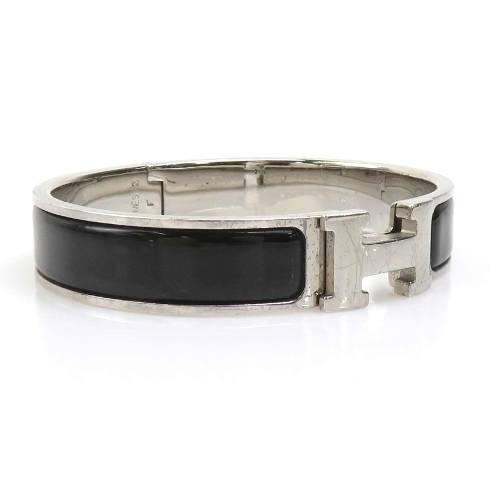 Click Clack Bracelet Enamel and Metal Black and Silver