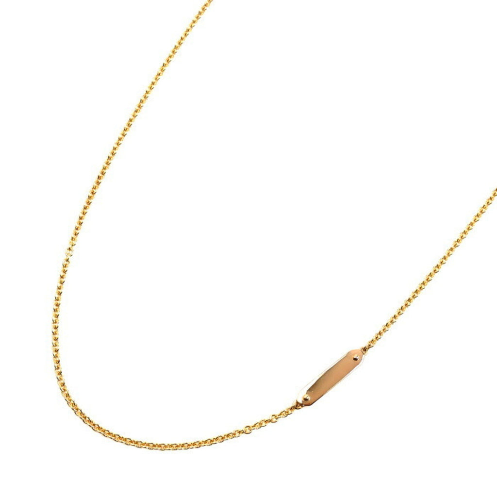 Tag Chain Pendant Necklace 18K Rose Gold Mini