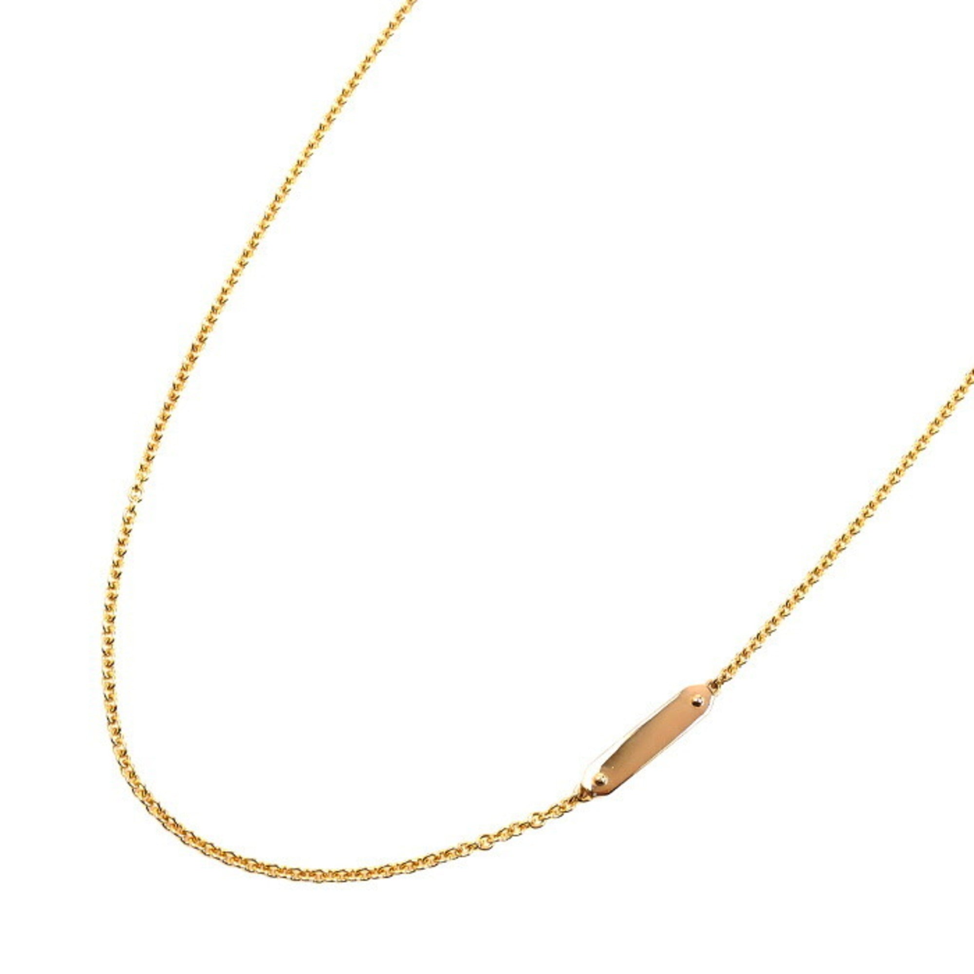 Tag Chain Pendant Necklace 18K Rose Gold Mini