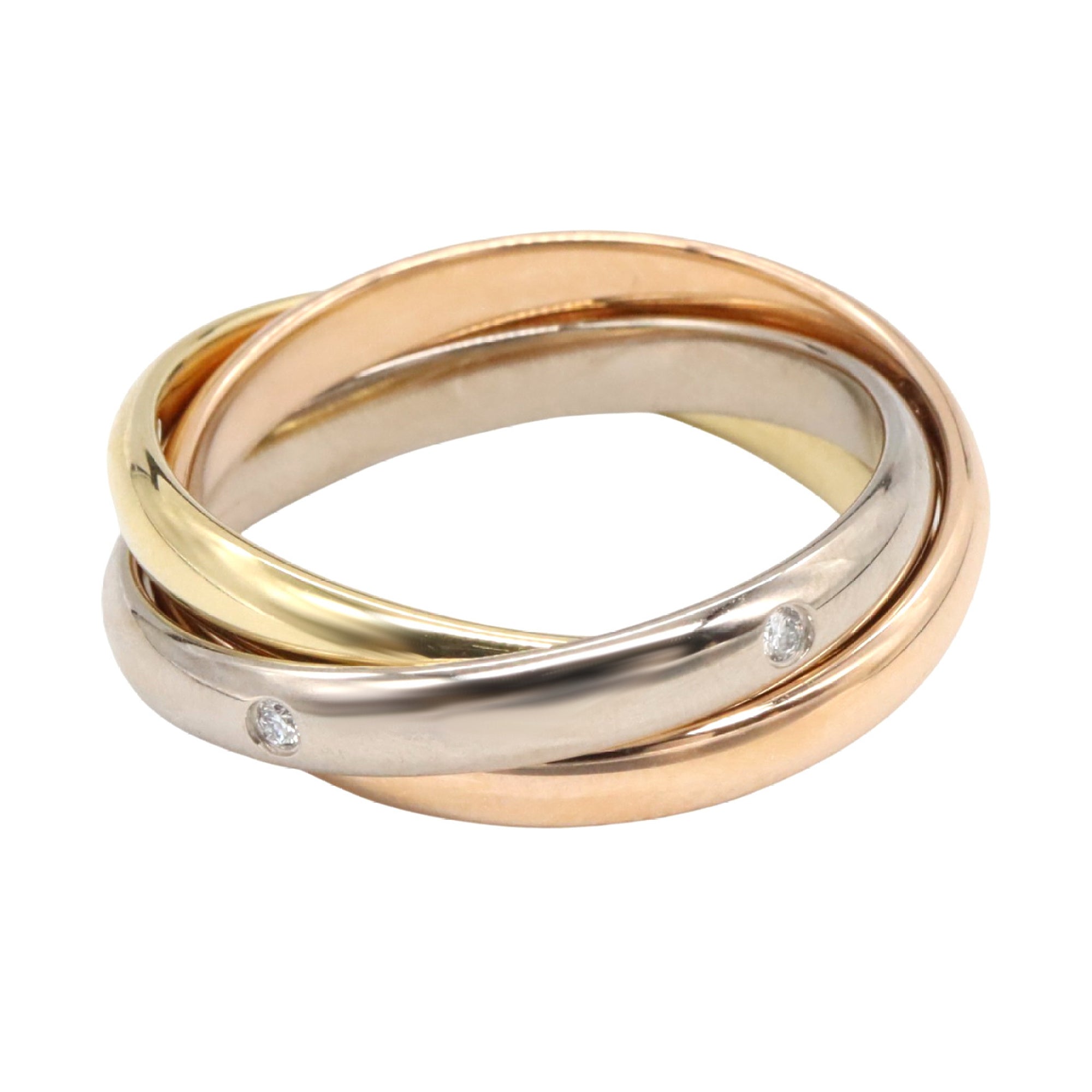 Vendome Louis Cartier Band Ring 18K Tricolor Gold