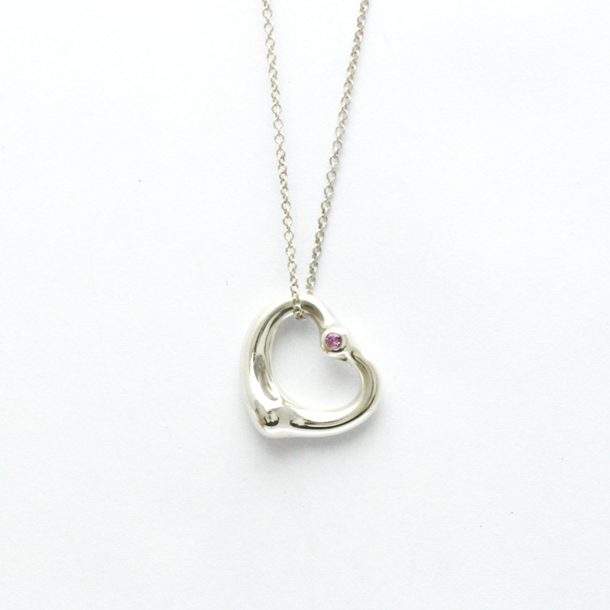 Open Heart Pendant Necklace Sterling Silver 15.3mm