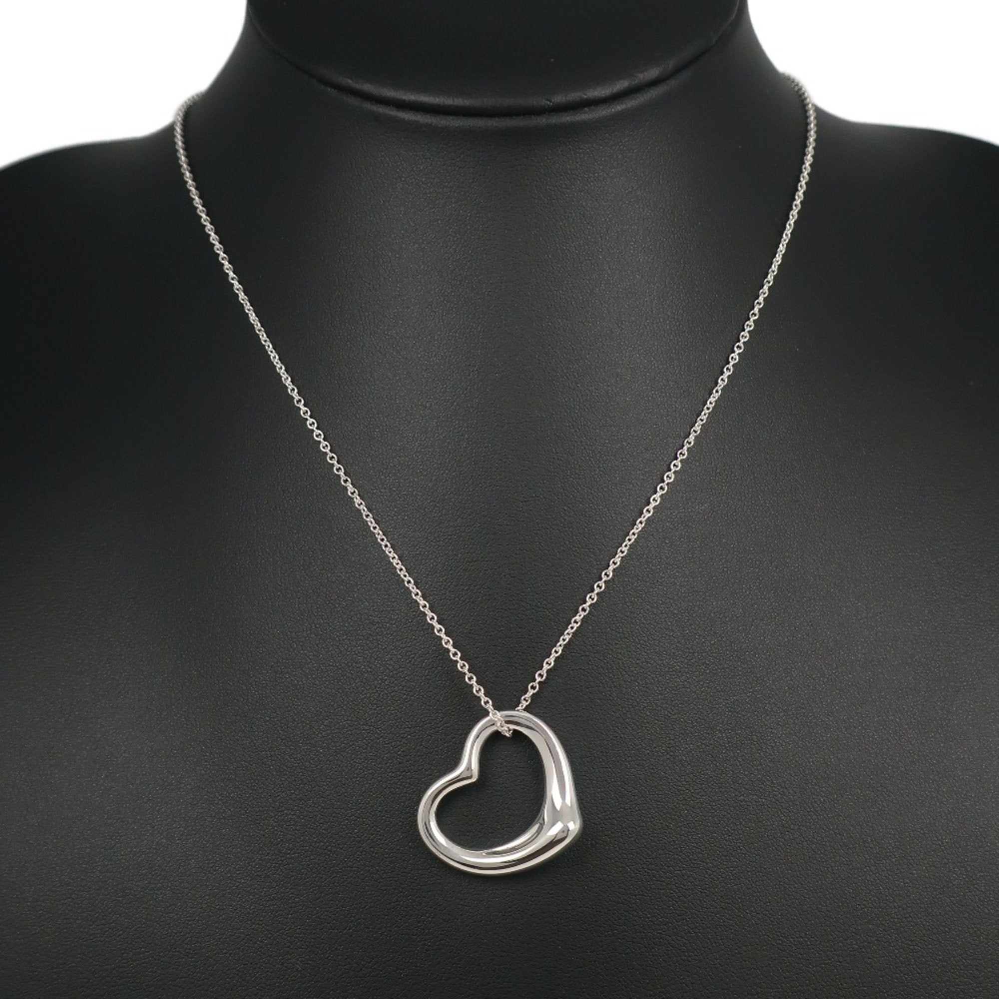 Open Heart Pendant Necklace Sterling Silver 26mm