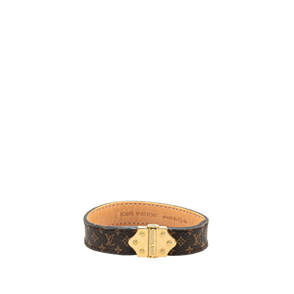 Monogram Bracelet Brown Leather and Gold