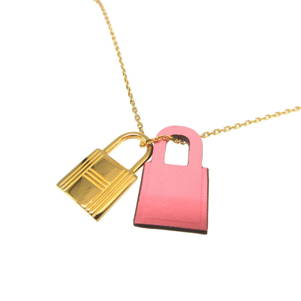Pendant Necklace Swift Leather Gold