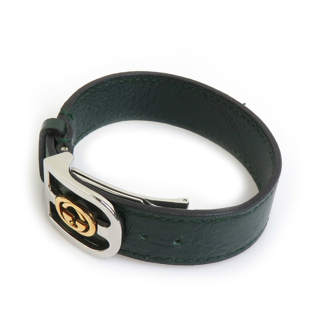 Bracelet Leather and Stainless Steel Green