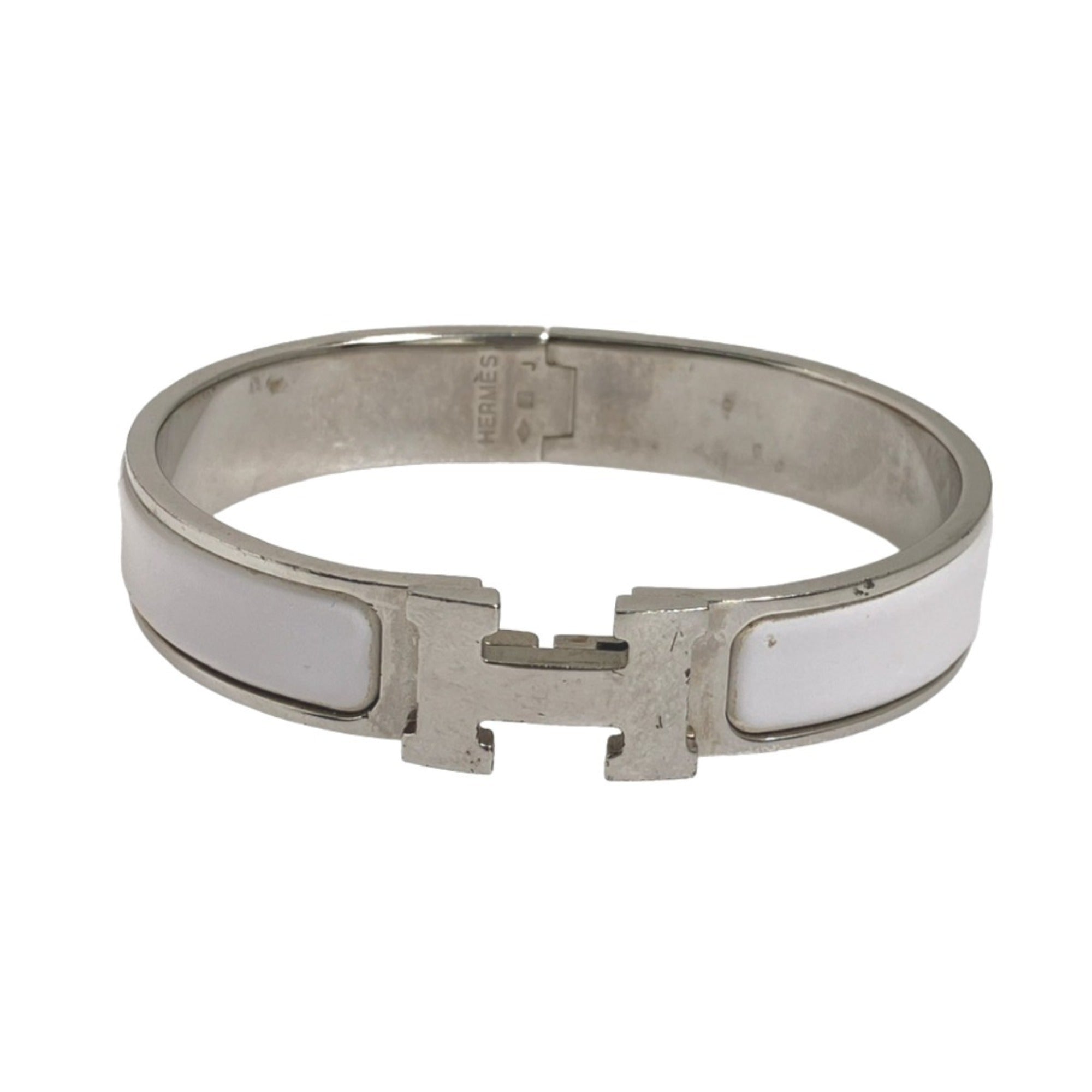Clic Bangle Metal Silver White Bracelet