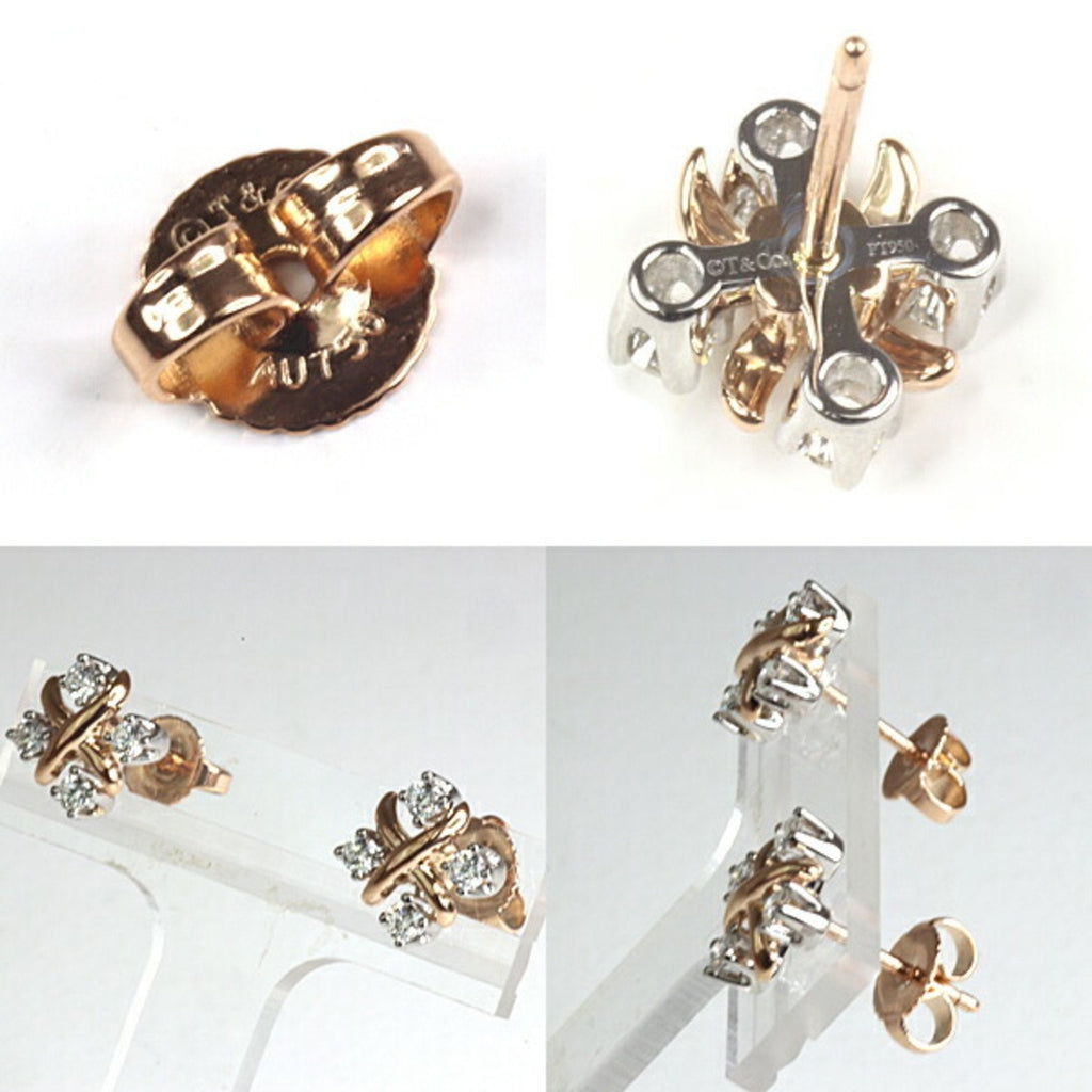 Earrings 18K Rose Gold and Platinum