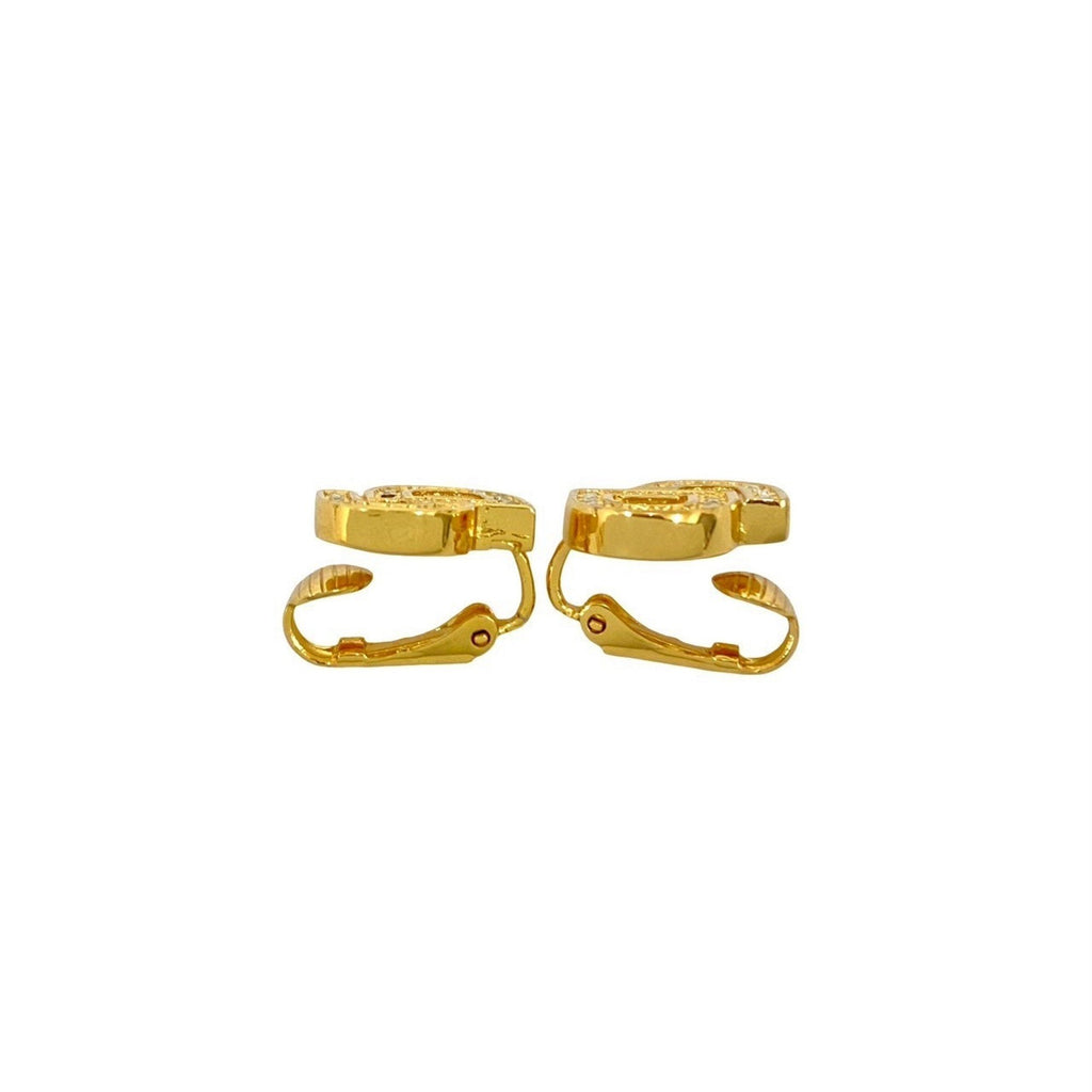 Earrings Rhinestone Gold-Tone Metal