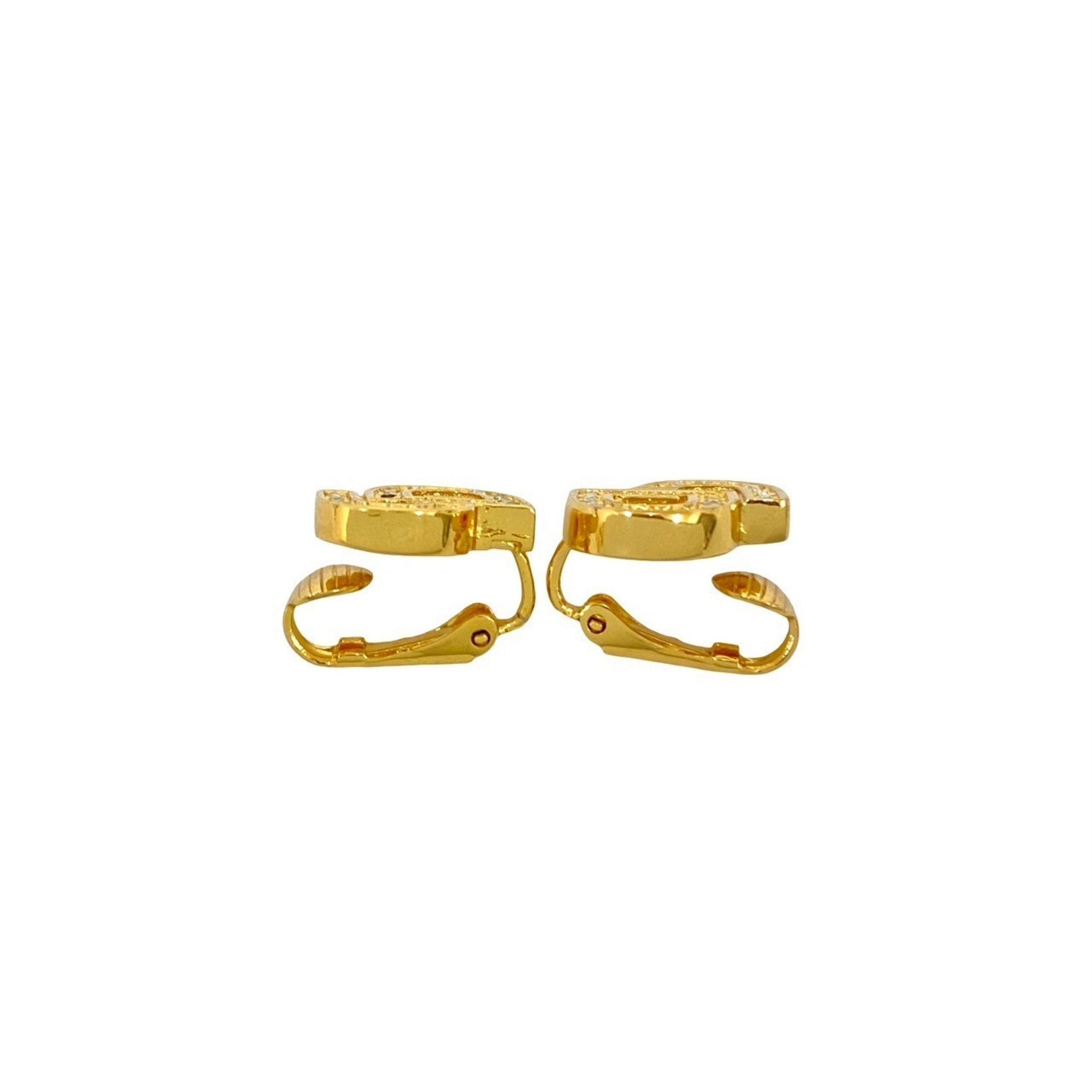 Earrings Rhinestone Gold-Tone Metal