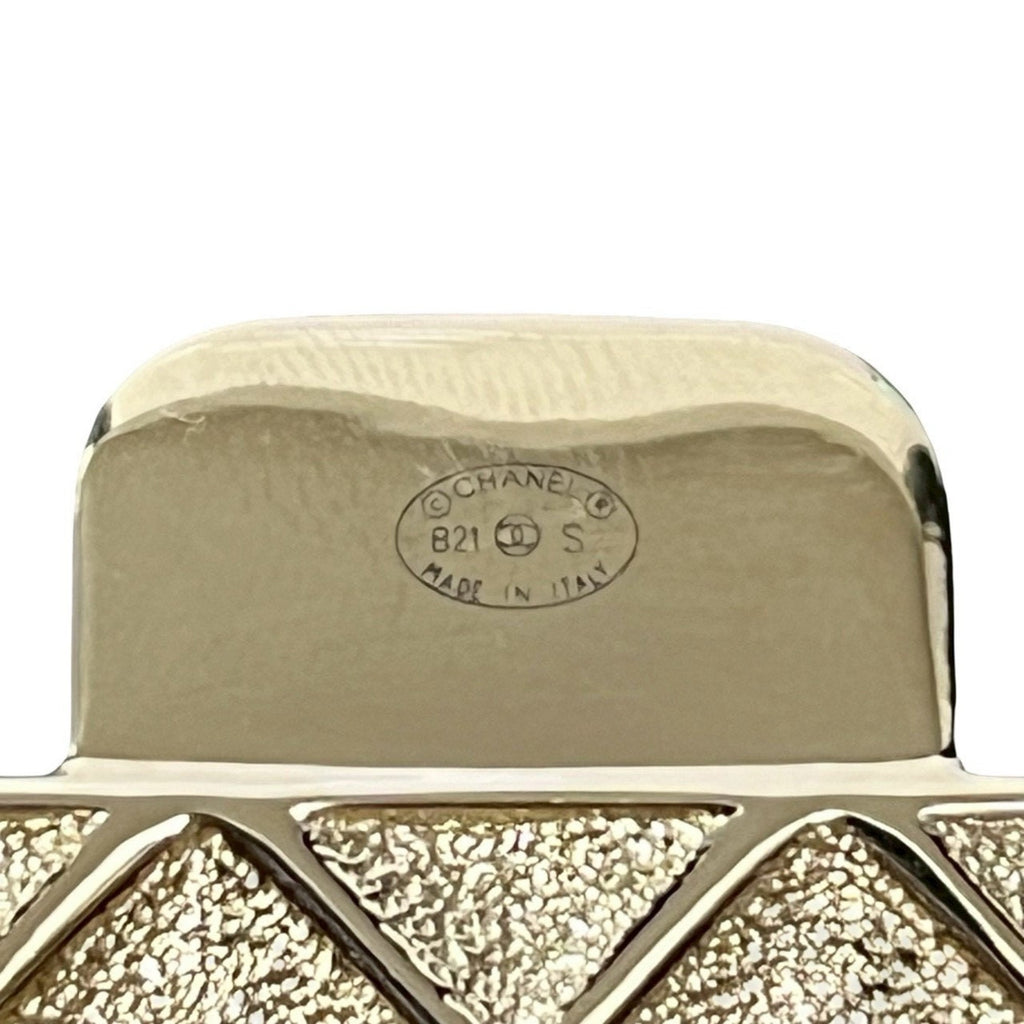 CC Logo Chain Pendant Necklace Gold-Tone Metal
