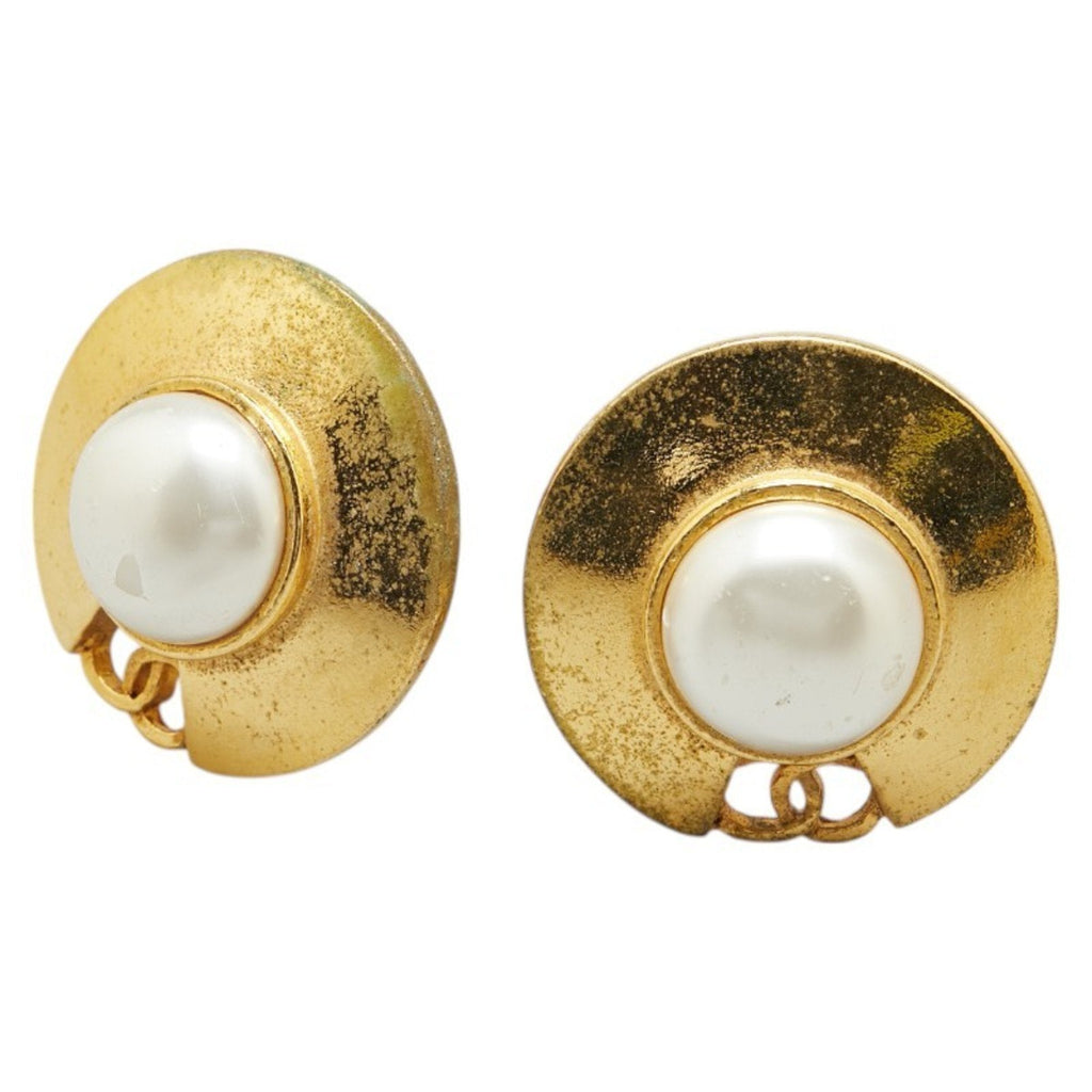 CC Logo Clip-On Earrings Metal Gold-Tone Metal