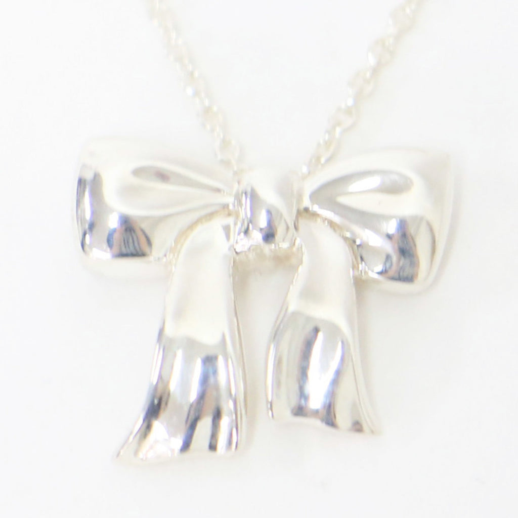 Ribbon Pendant Necklace Sterling Silver