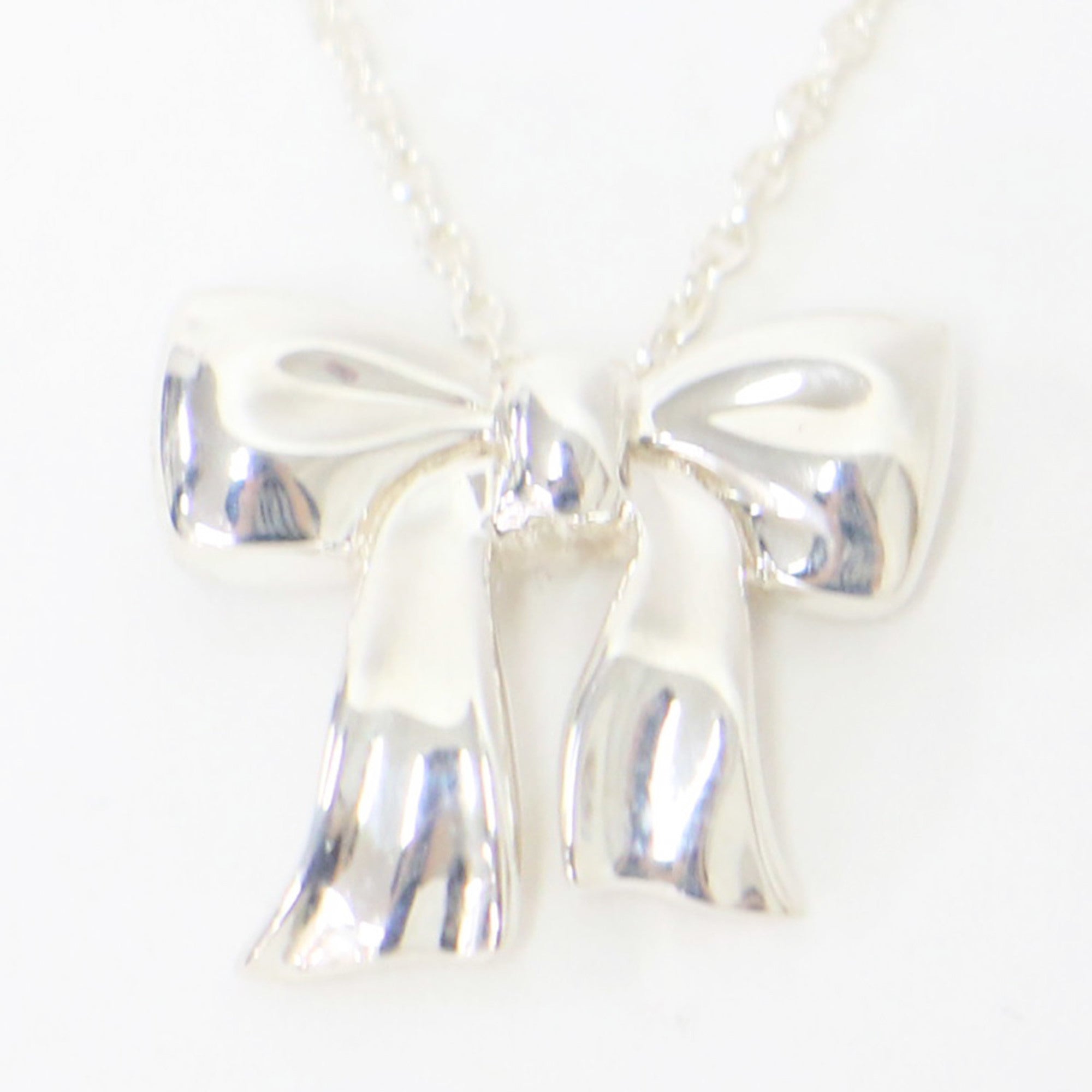 Ribbon Pendant Necklace Sterling Silver