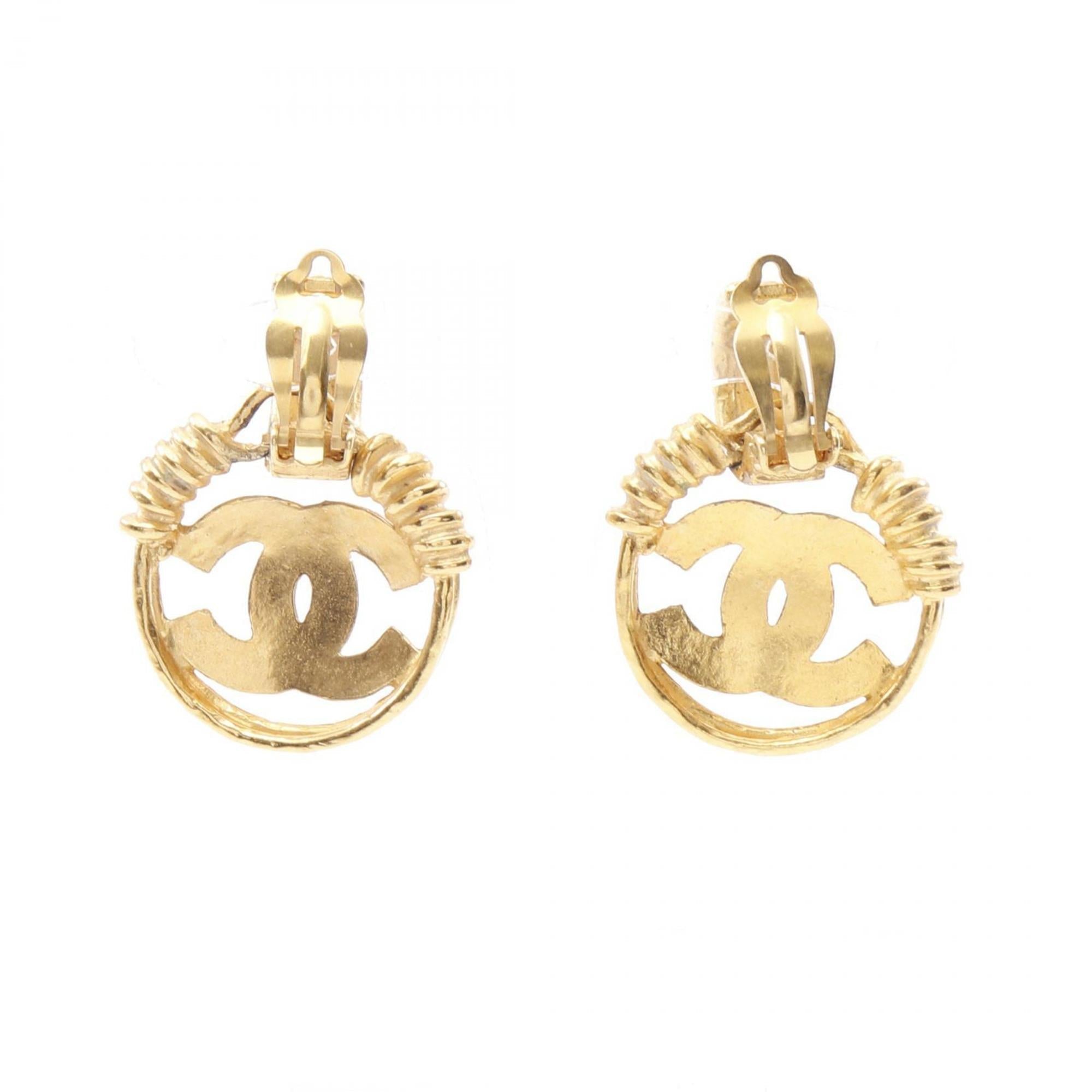 CC Logo Earrings Metal Gold-Tone Metal