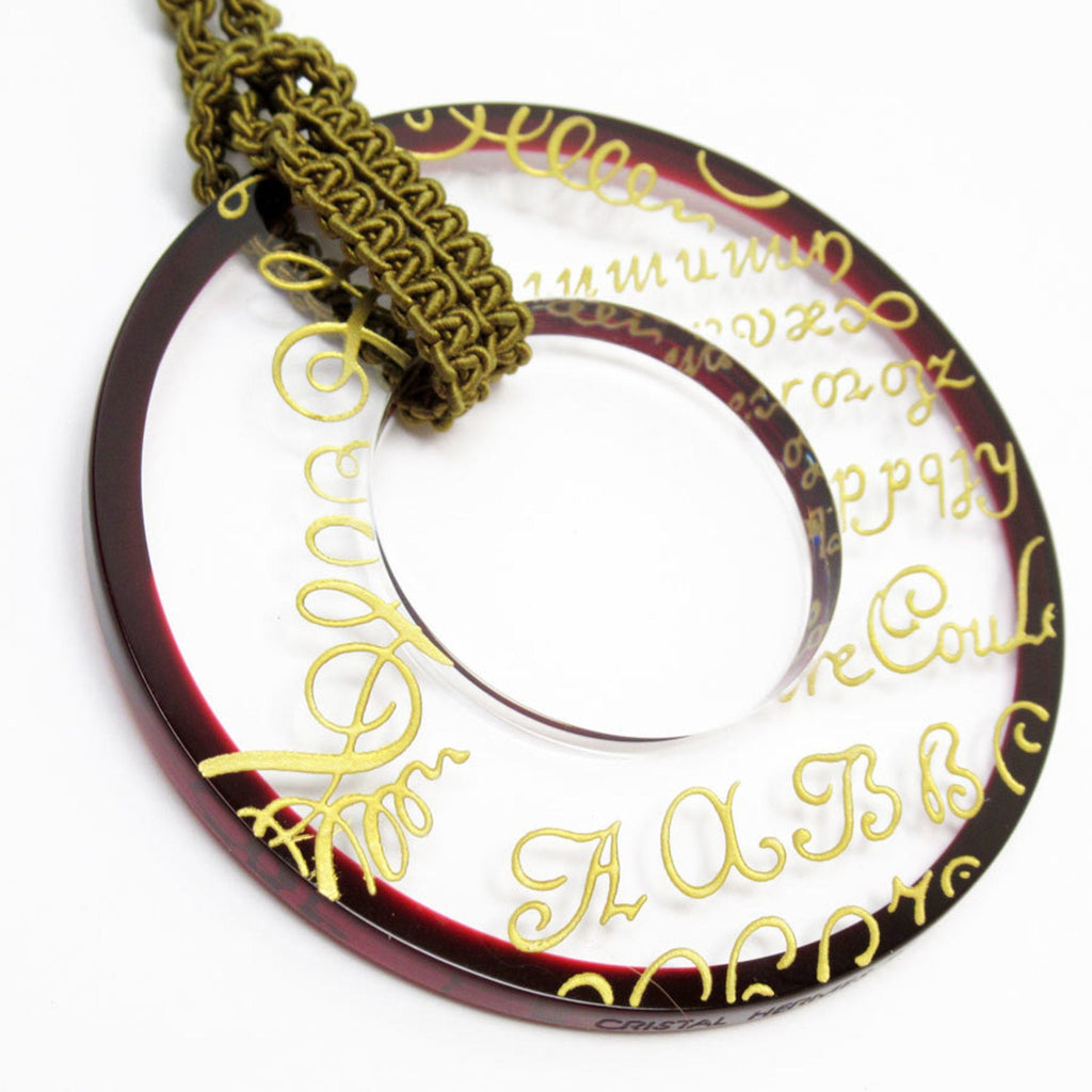 Pendant Necklace with Crystal Bordeaux Clear Khaki