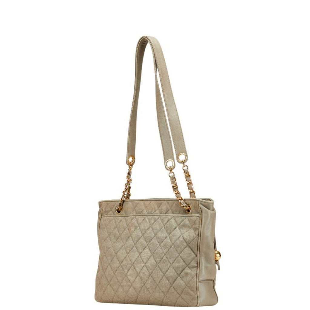 Vintage Shopping Tote Quilted Caviar