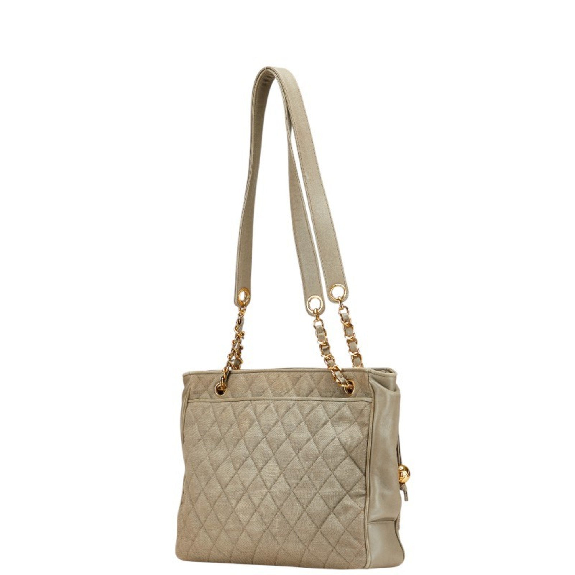 Vintage Shopping Tote Quilted Caviar