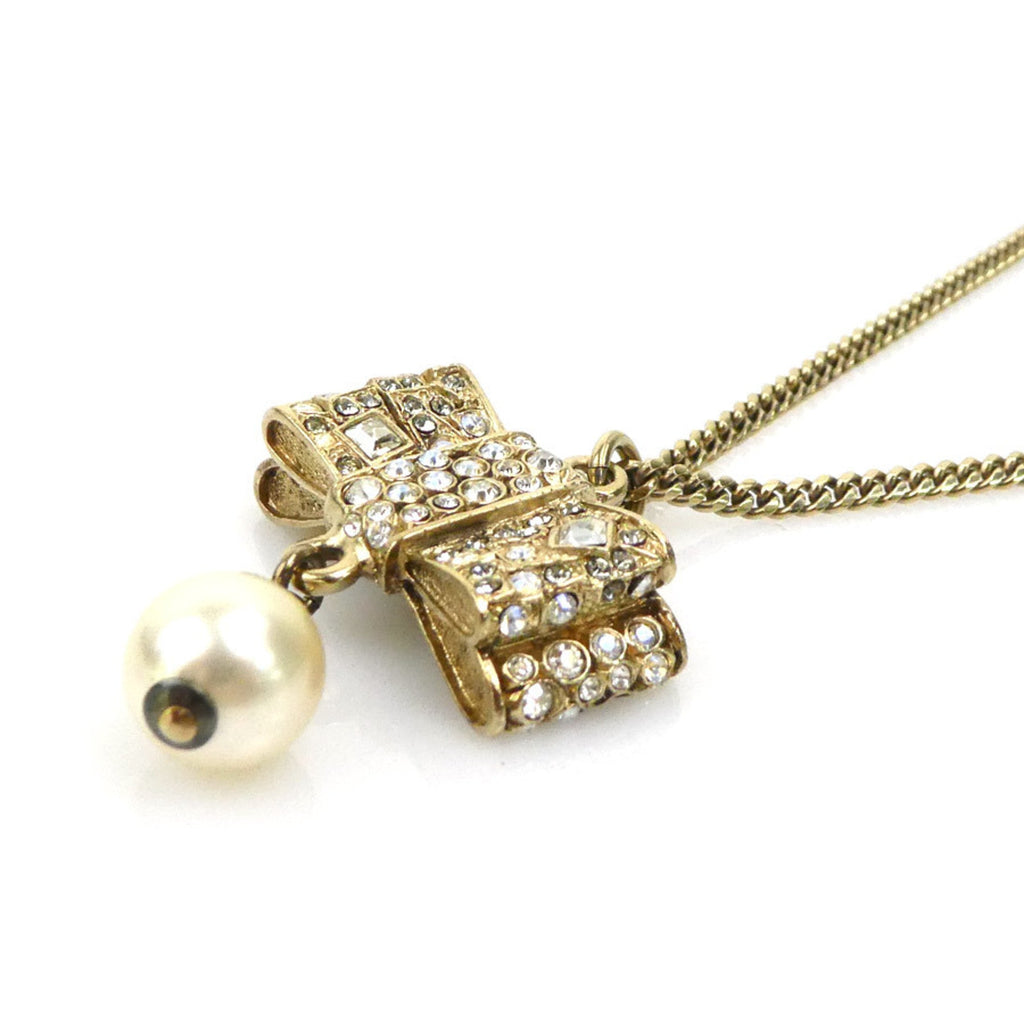 CC Logo Pendant Necklace Gold-Tone Metal