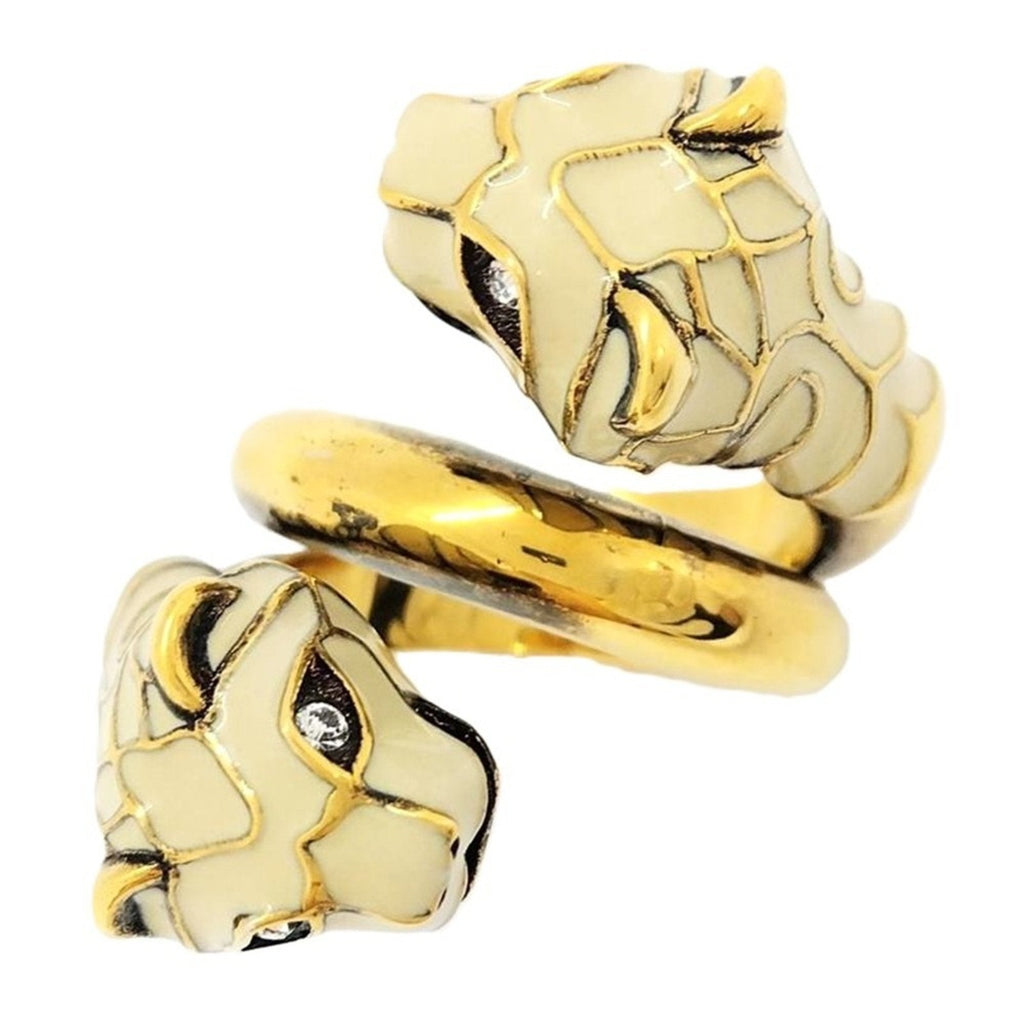 Tiger Head Ring Gold Metal