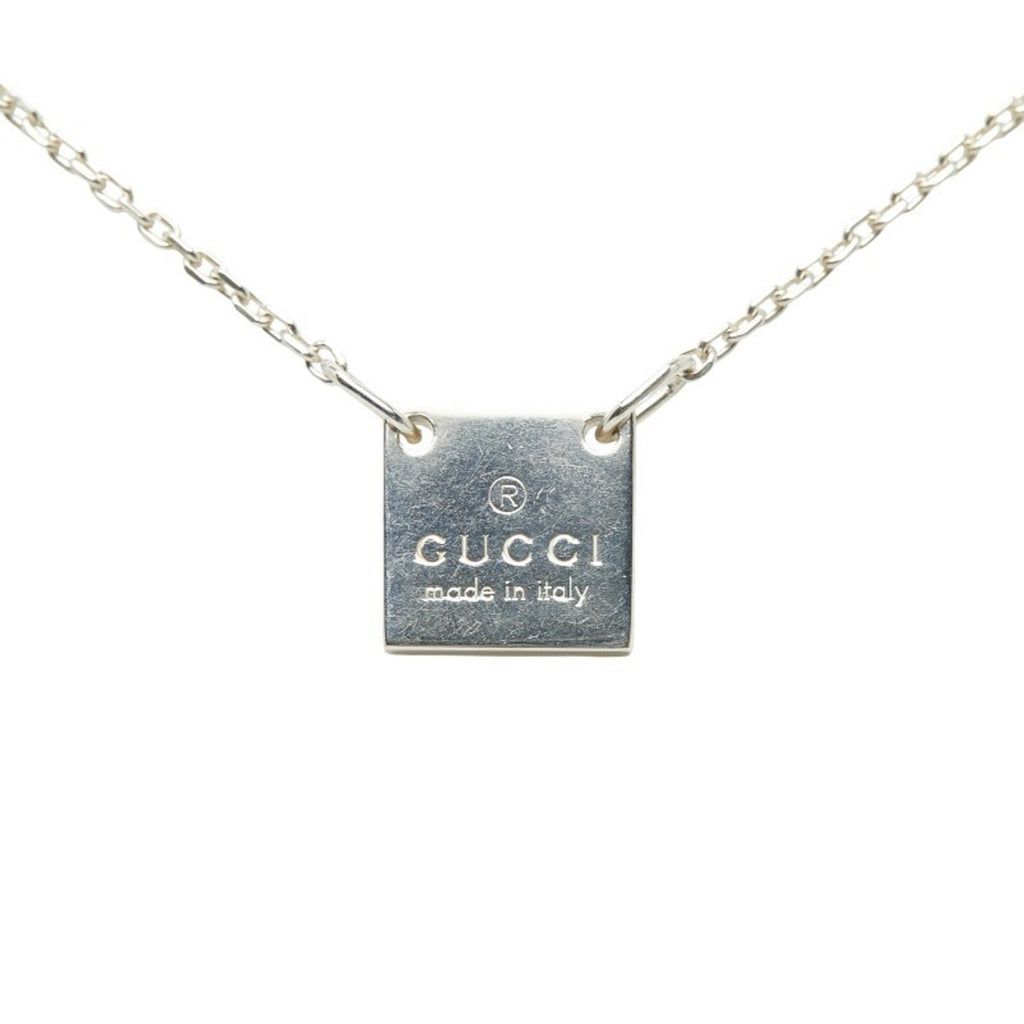Mini Square Pendant Necklace Sterling Silver