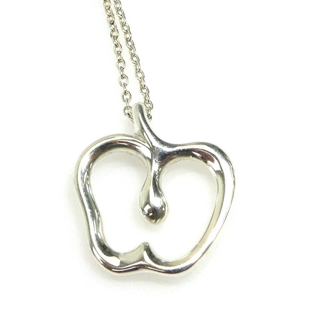 Apple Motif Pendant Necklace Sterling Silver