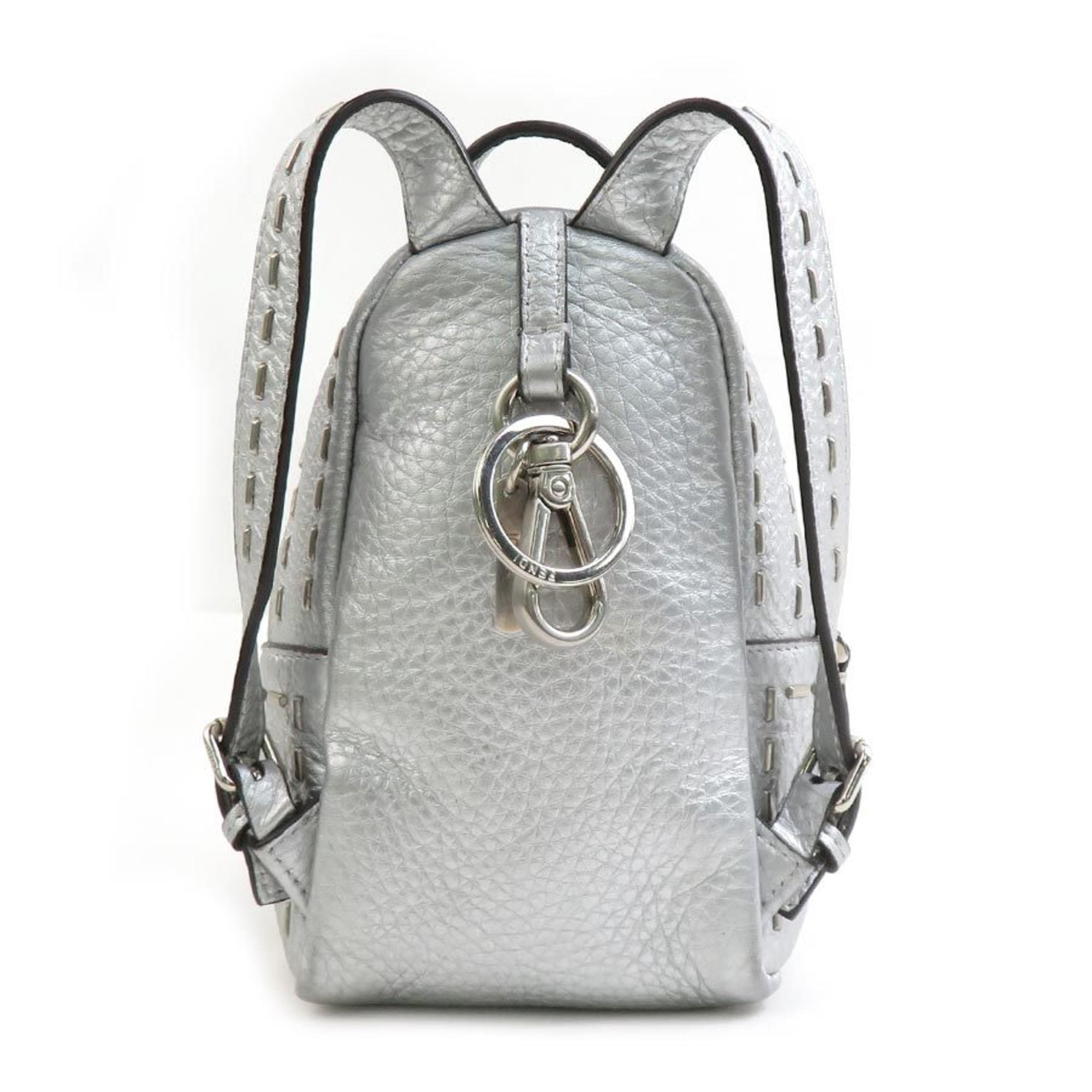 Charm Leather and Metal Silver Handbag Charm