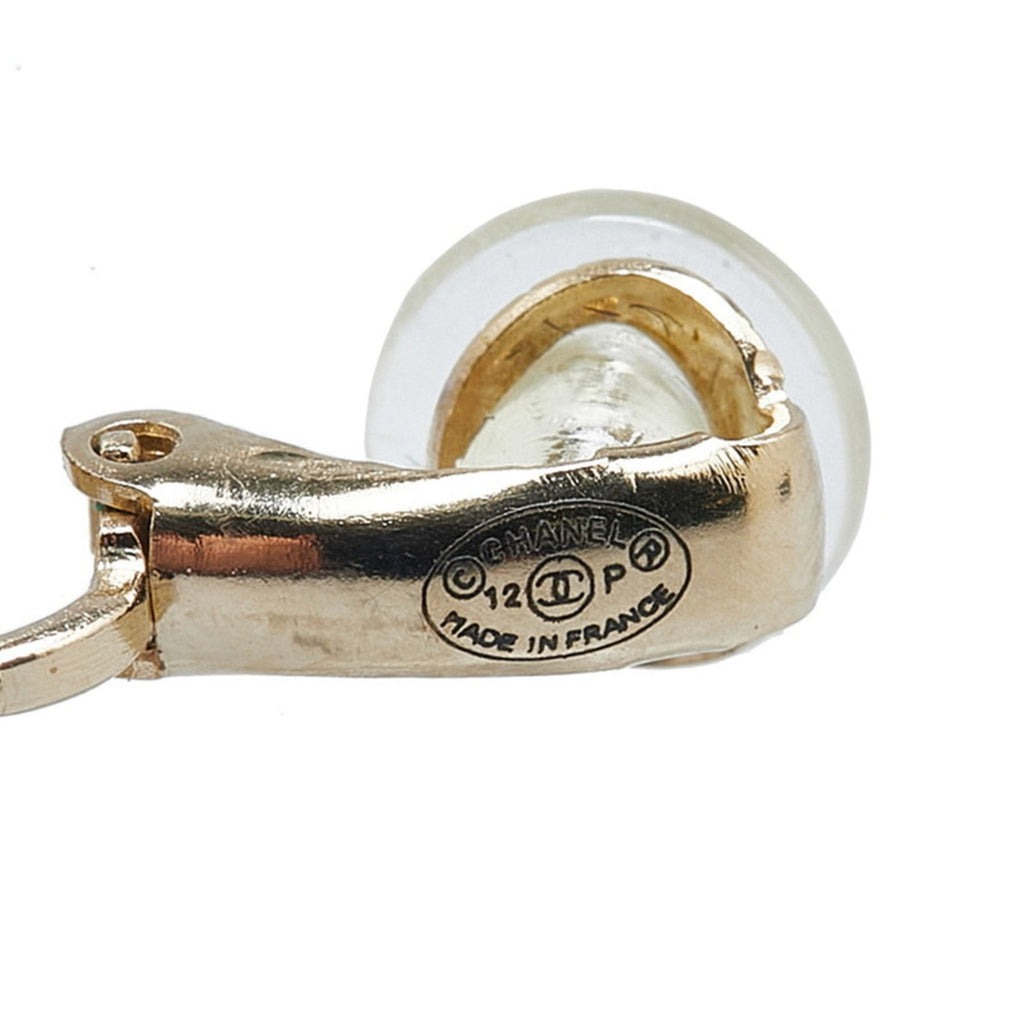 CC Logo Clip-On Earrings Metal Gold-Tone Metal