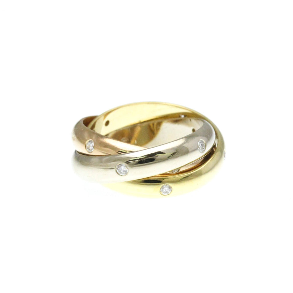 Vendome Louis Cartier Band Ring 18K Tricolor Gold