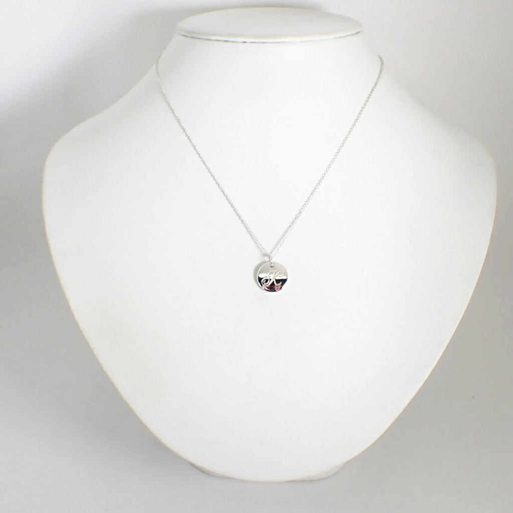 Initial K Pendant Necklace Sterling Silver