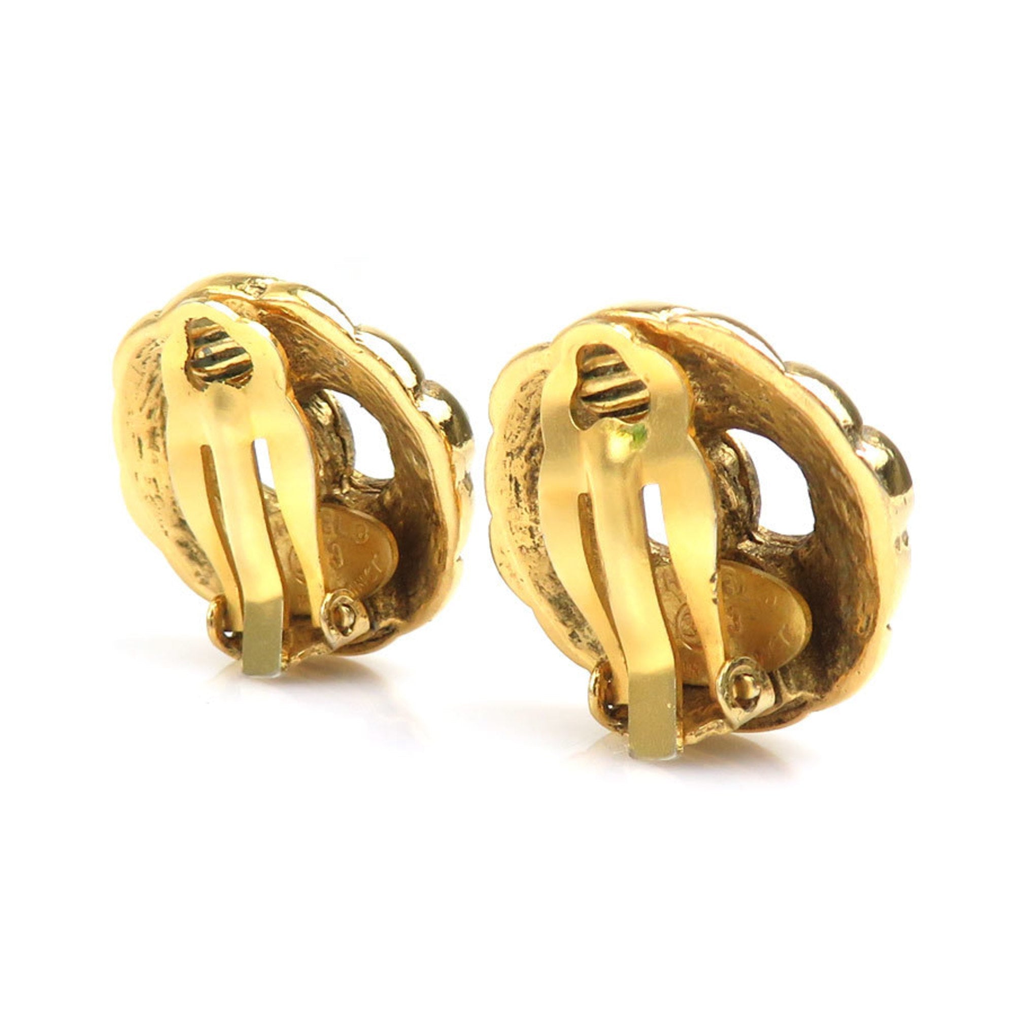 CC Logo Clip-On Earrings Gold-Tone Metal Gold-Tone Metal